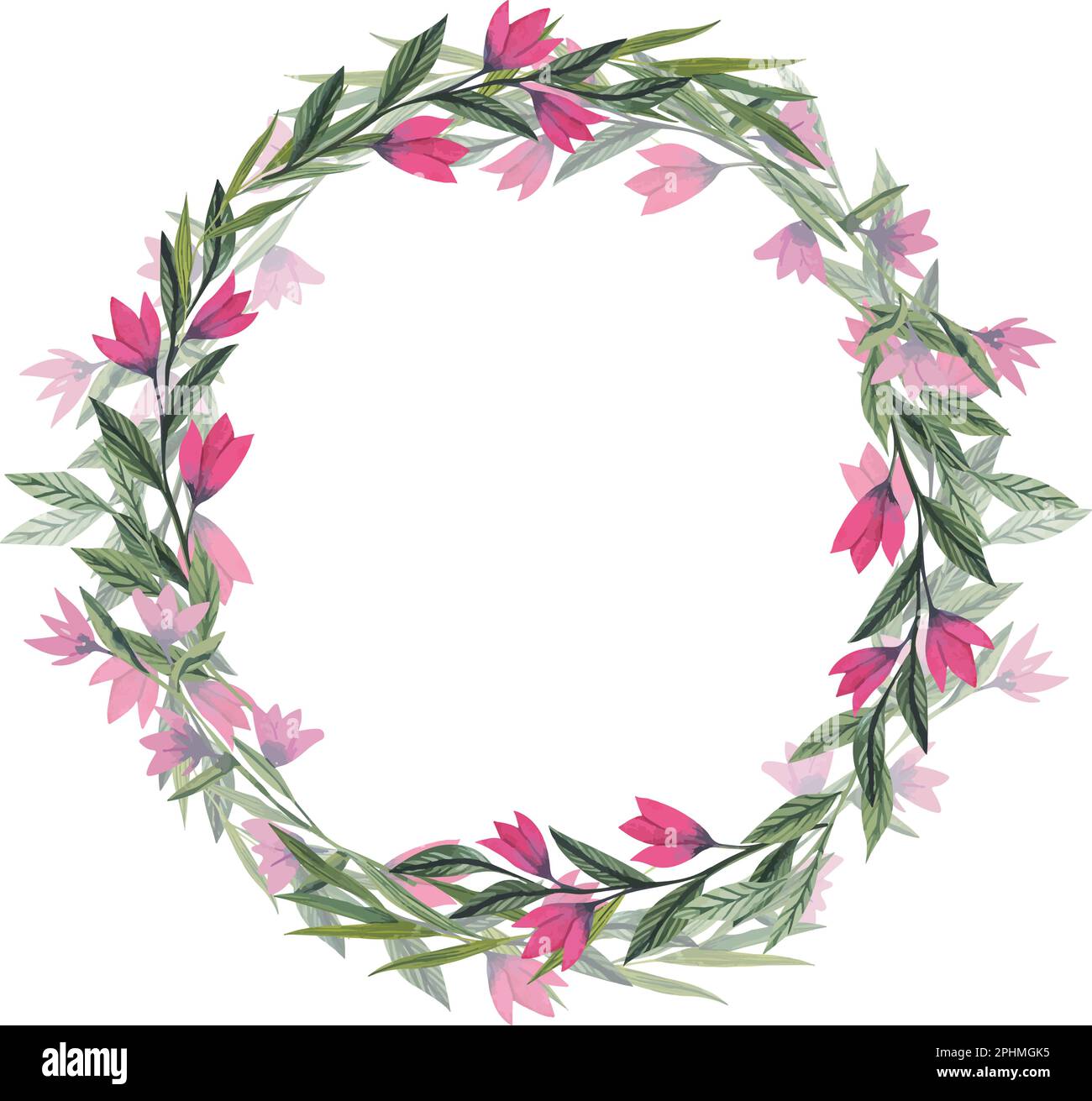 Vector watercolor floral frame with wild flowers, hand drawn template ...