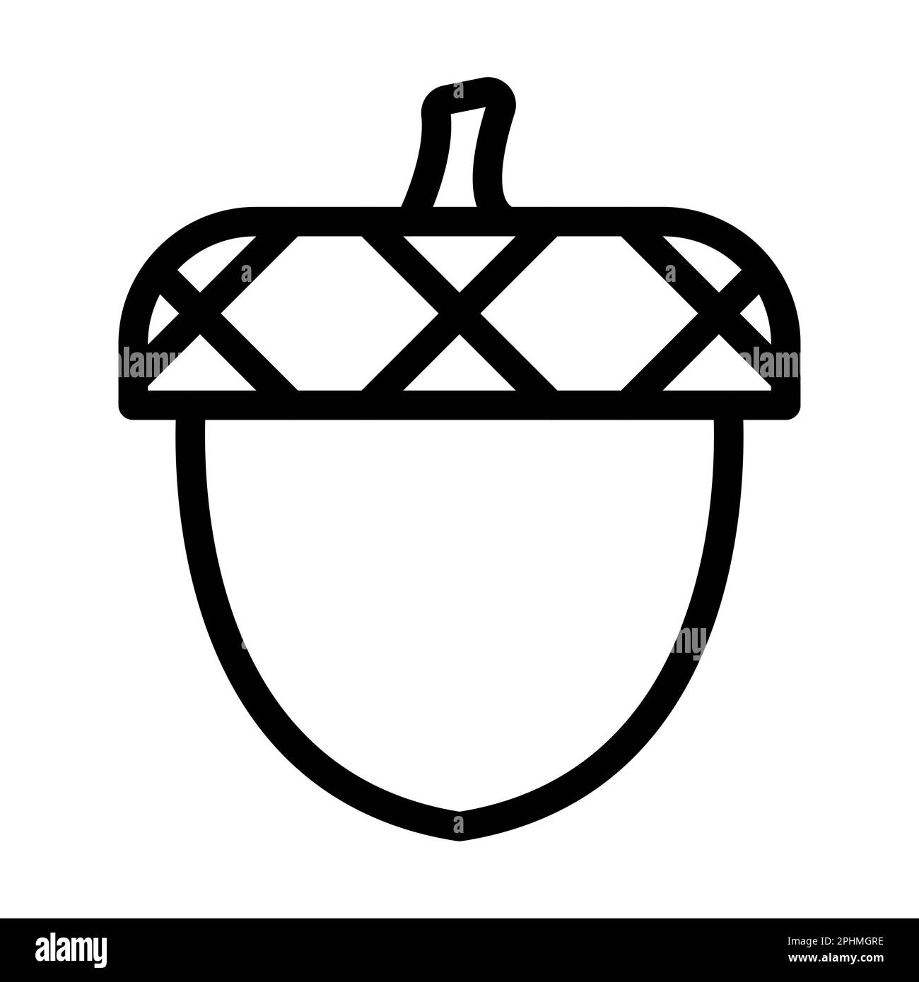 Acorn Vector Thick Line Icon For Personal And Commercial Use. Stock Photo