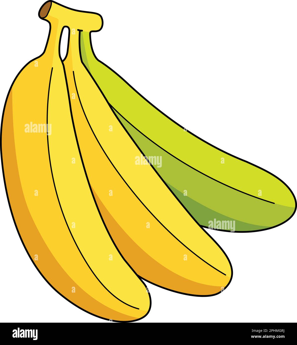 Banana Fruit Cartoon Colored Clipart Illustration Stock Vector Image