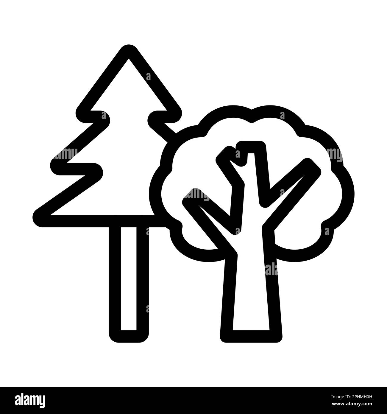 Forest Vector Thick Line Icon For Personal And Commercial Use Stock ...