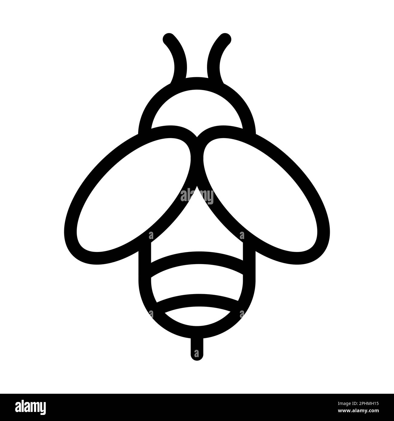 Bee Vector Thick Line Icon For Personal And Commercial Use. Stock Photo