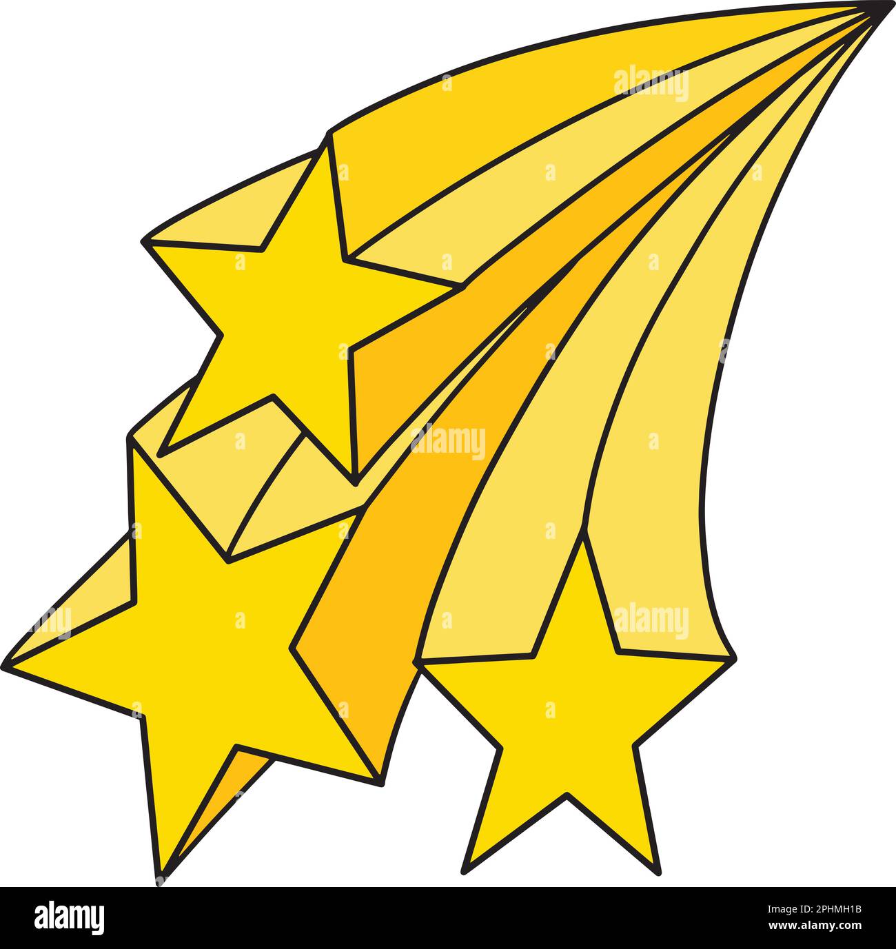 Falling Shooting Stars Cartoon Colored Clipart Stock Vector Image & Art -  Alamy