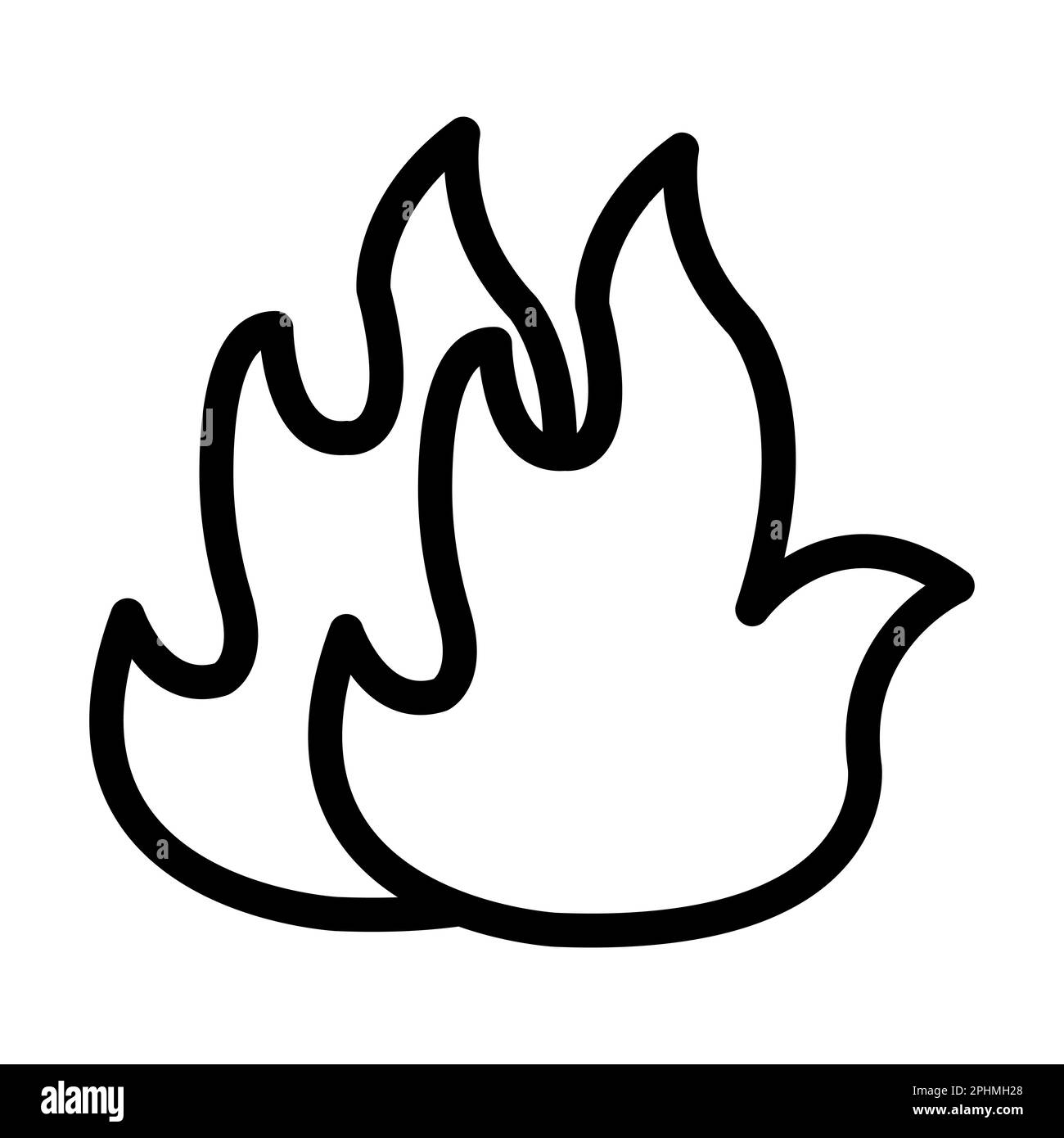 Fire Vector Thick Line Icon For Personal And Commercial Use Stock Photo ...