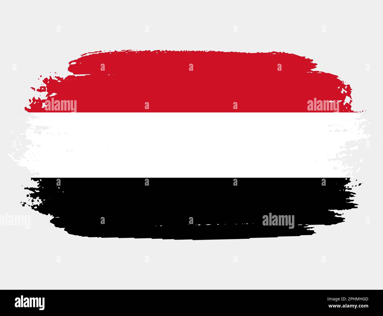 Artistic grunge brush flag of Yemen isolated on white background ...