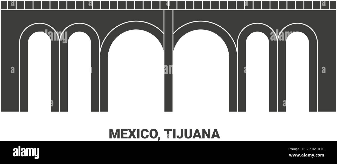 Mexico, Tijuana travel landmark vector illustration Stock Vector