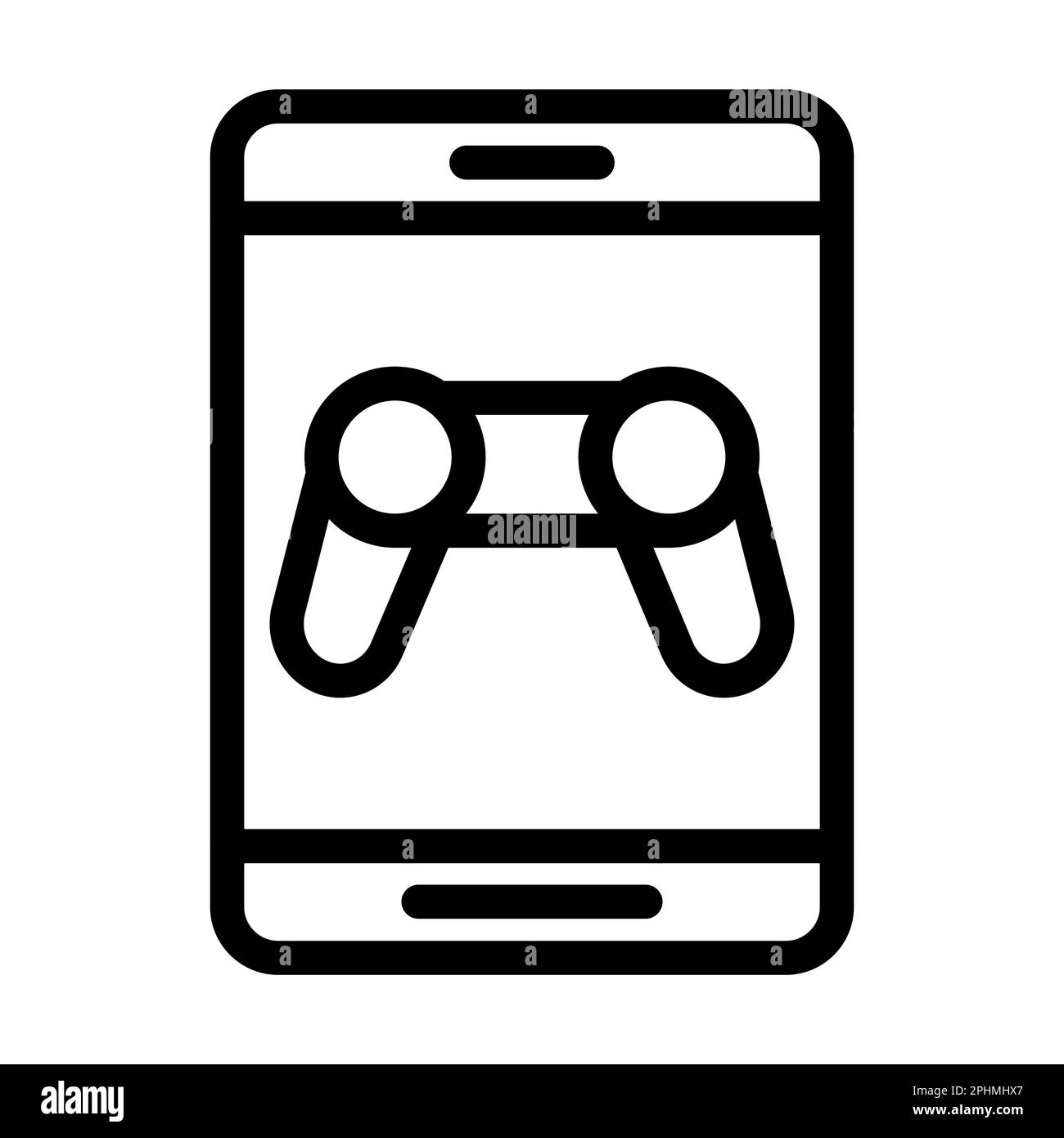 Tablet Controller Vector Thick Line Icon For Personal And Commercial ...