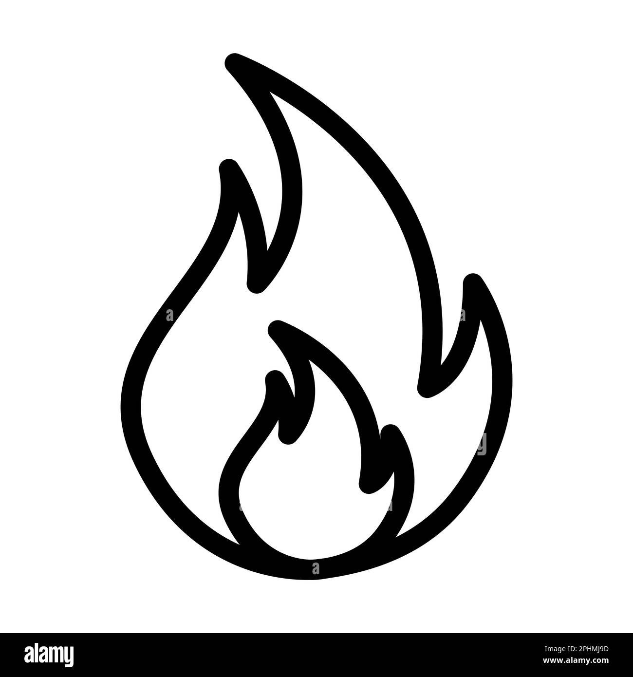 Fire Vector Thick Line Icon For Personal And Commercial Use. Stock Photo
