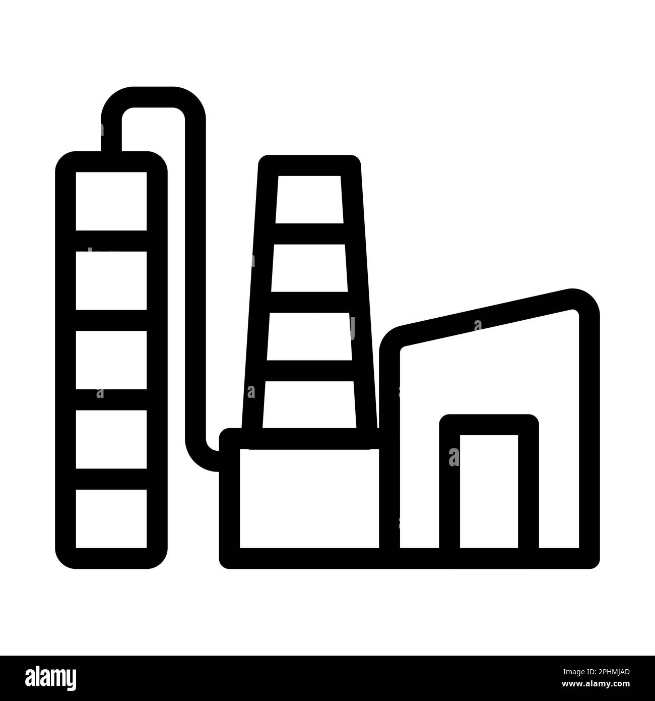 Processing Plant Vector Thick Line Icon For Personal And Commercial Use. Stock Photo