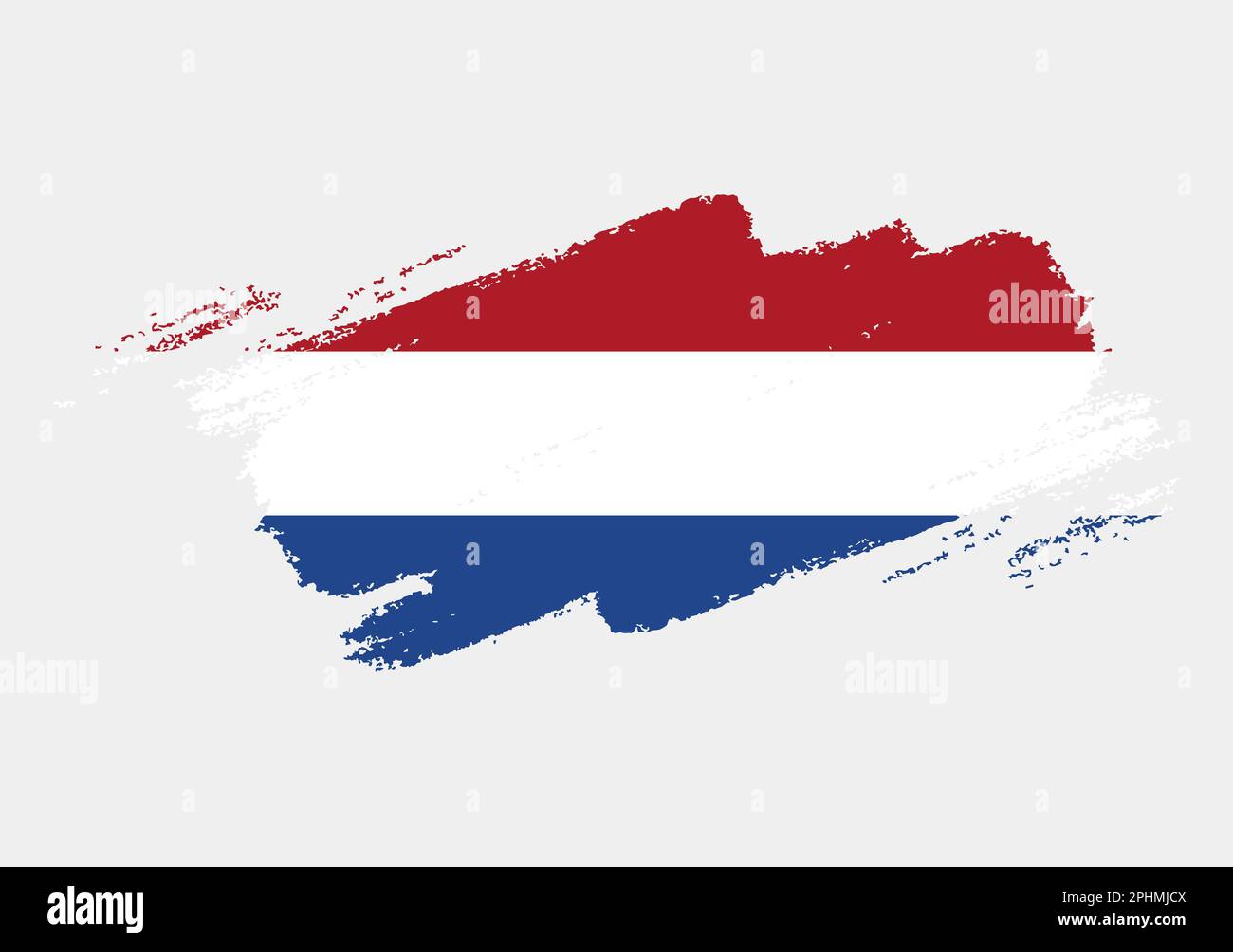 Artistic grunge brush flag of Netherlands isolated on white background ...