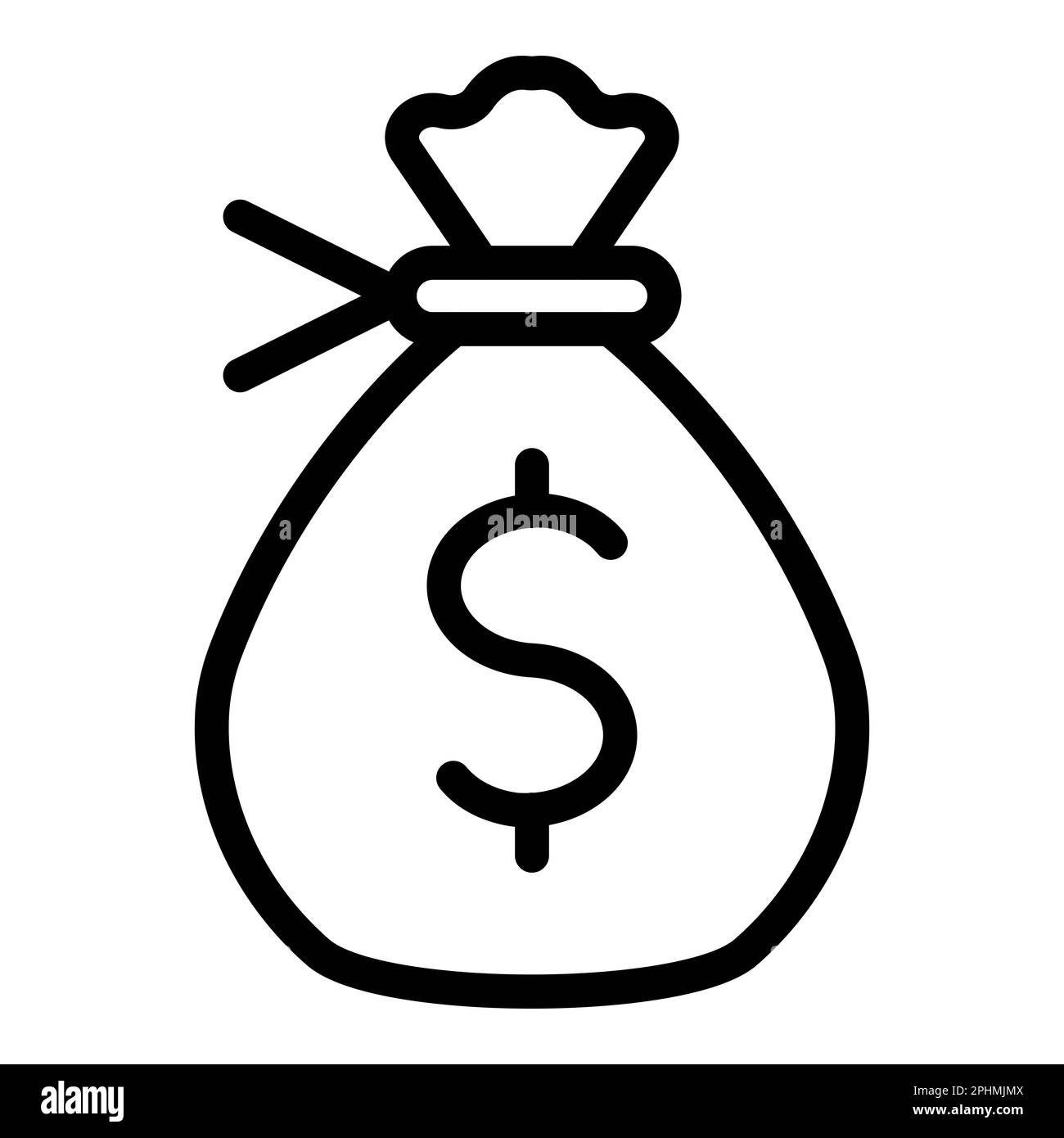 Money Bag Vector Thick Line Icon For Personal And Commercial Use Stock ...
