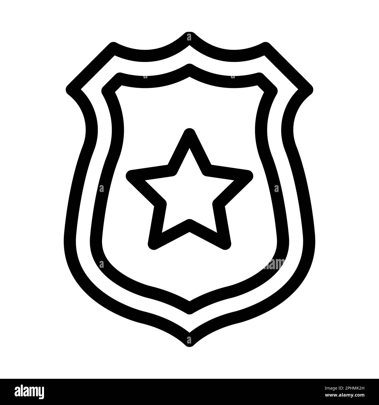 Police Badge Vector Thick Line Icon For Personal And Commercial Use ...