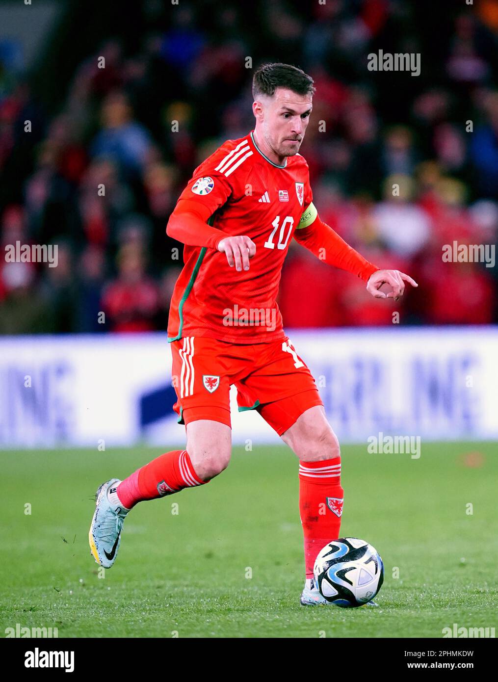 Wales' Aaron Ramsey during the UEFA Euro 2024 qualifying group D match ...