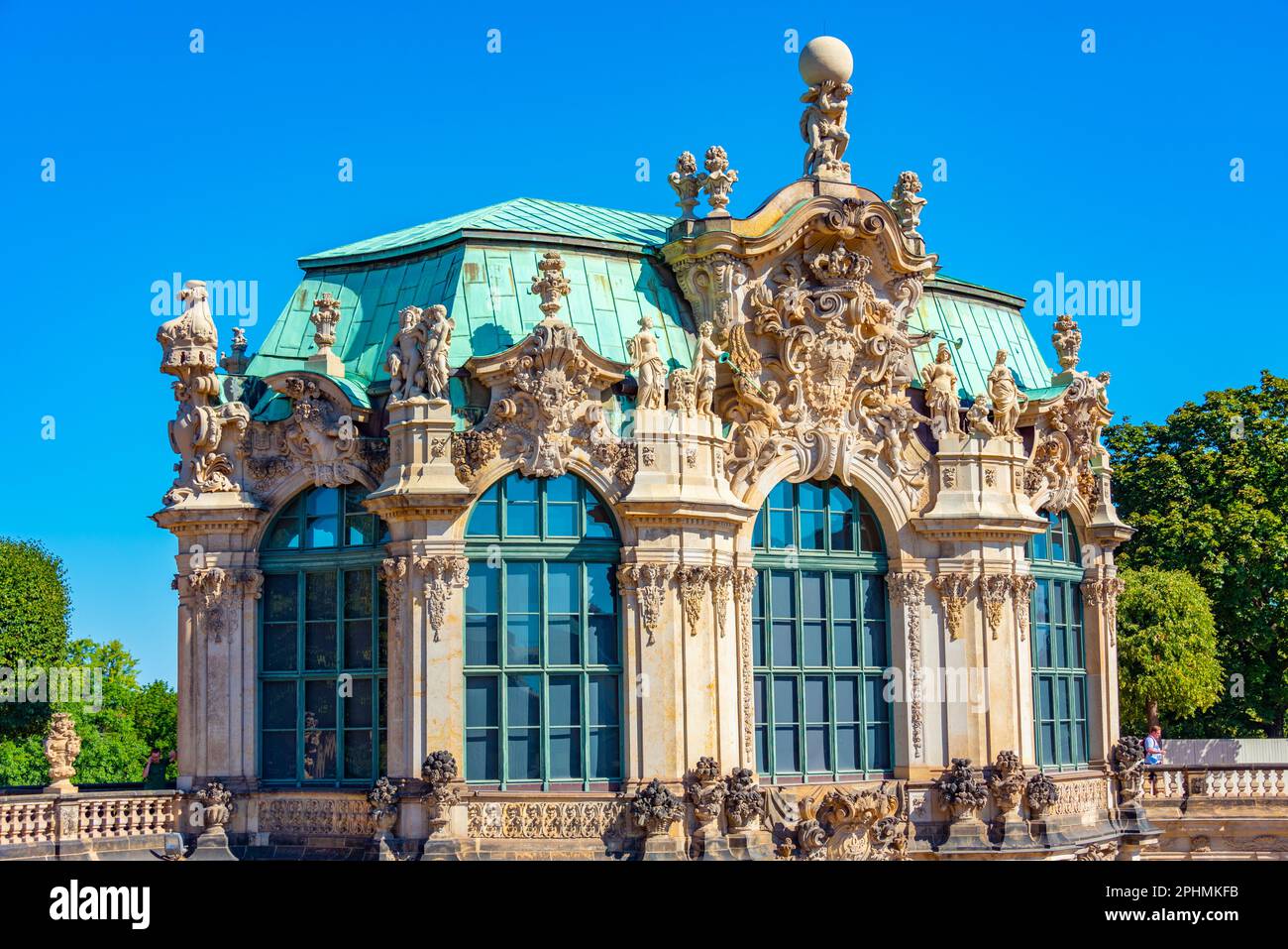 Ornaments and decoration of Zwinger palace in Dresden, Germany. Stock Photo