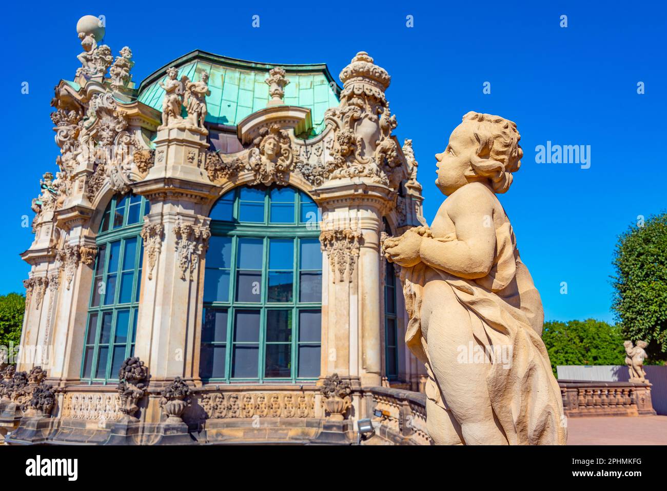 Ornaments and decoration of Zwinger palace in Dresden, Germany. Stock Photo