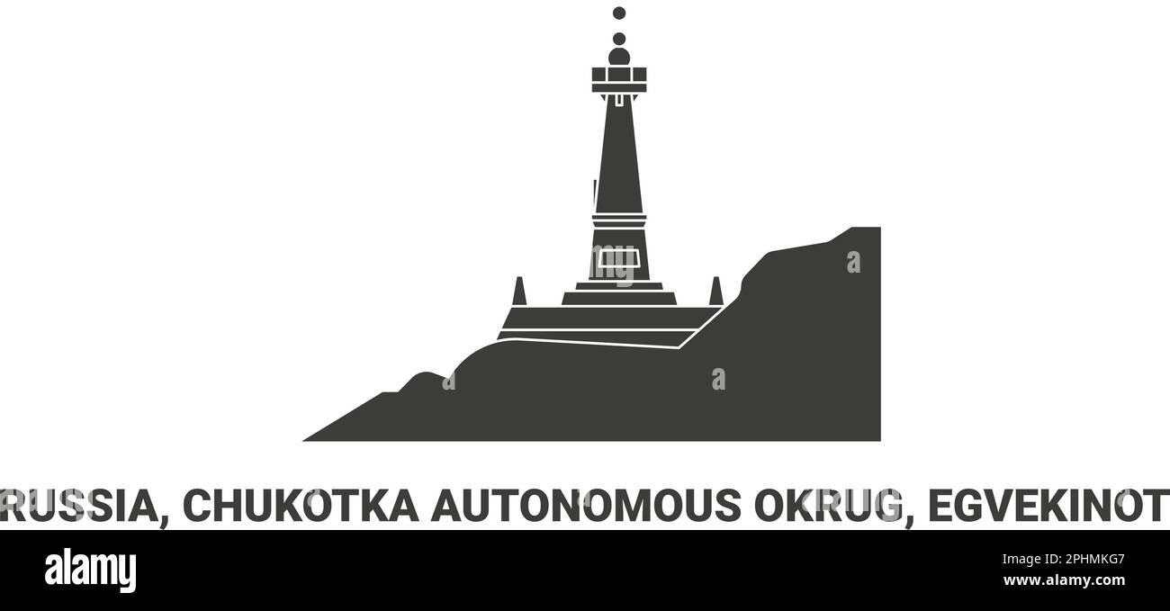 Russia, Chukotka Autonomous Okrug, Egvekinot, travel landmark vector illustration Stock Vector