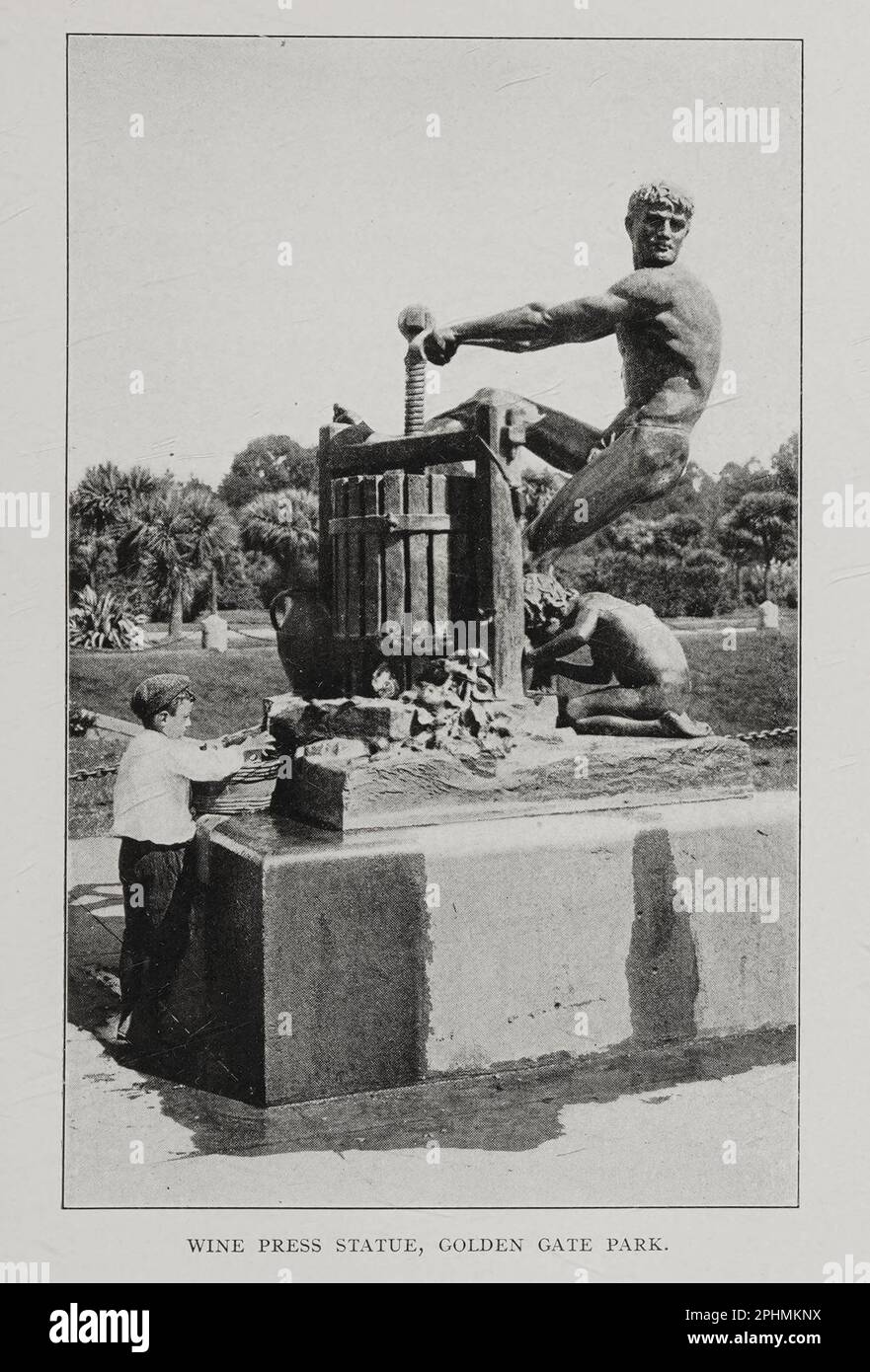 Wine Press Statue, Golden Gate Park from the book ' california, romantic and beautiful ' by George Wharton James Publication date 1914 Publisher the page company Stock Photo