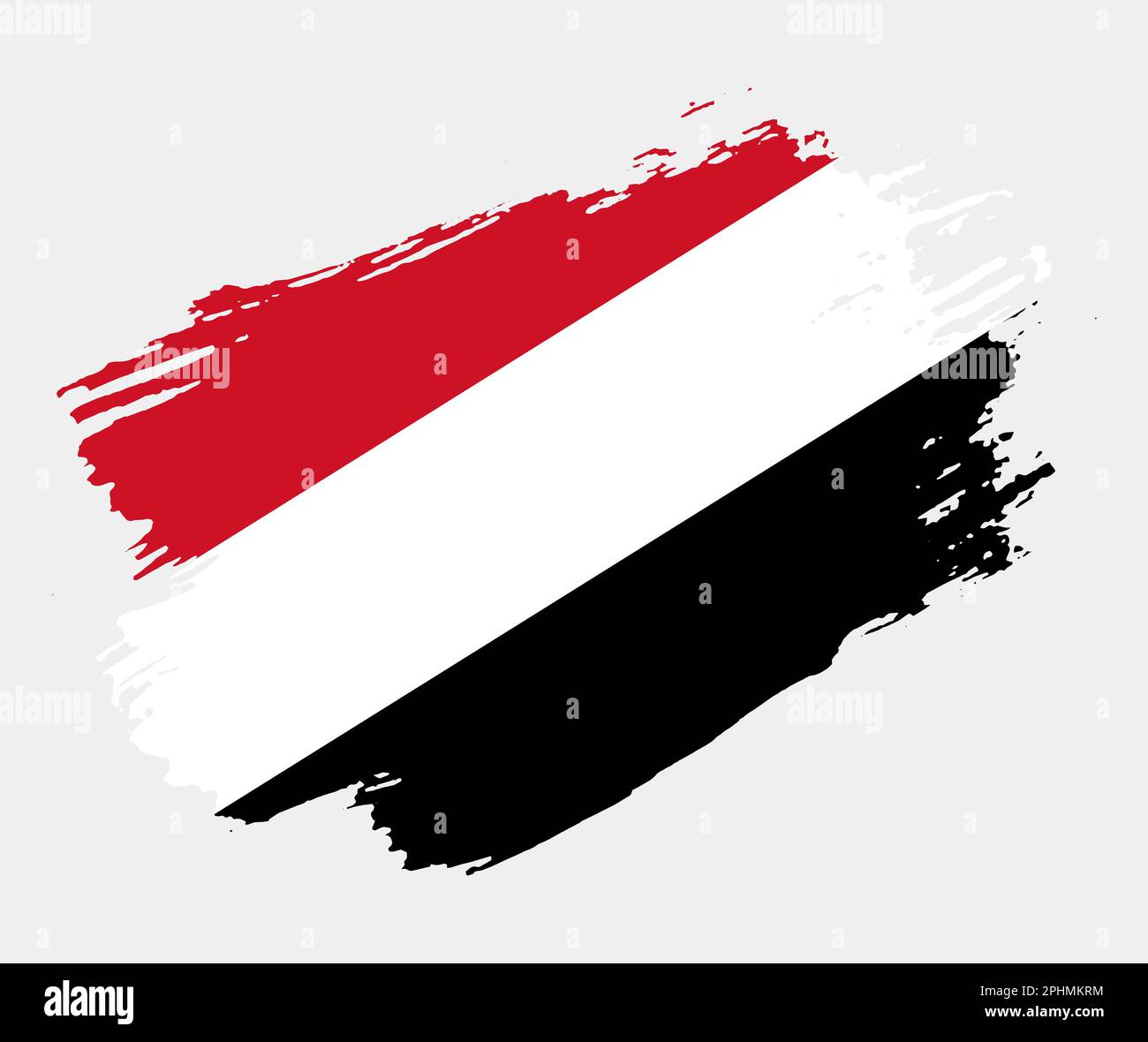 Artistic grunge brush flag of Yemen isolated on white background ...