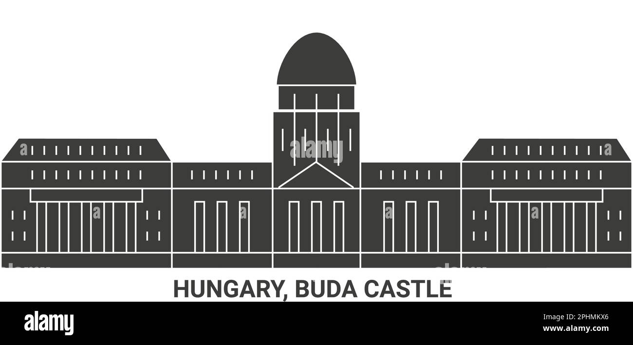 Hungary, Buda Castle, travel landmark vector illustration Stock Vector