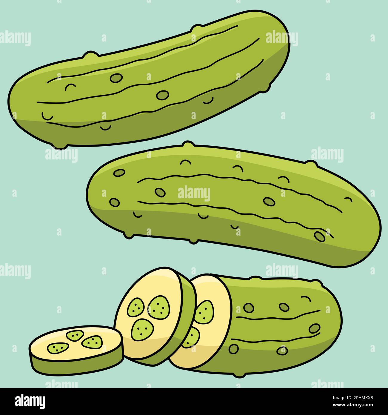 Pickle Vegetable Colored Cartoon Illustration Stock Vector Image & Art Alamy