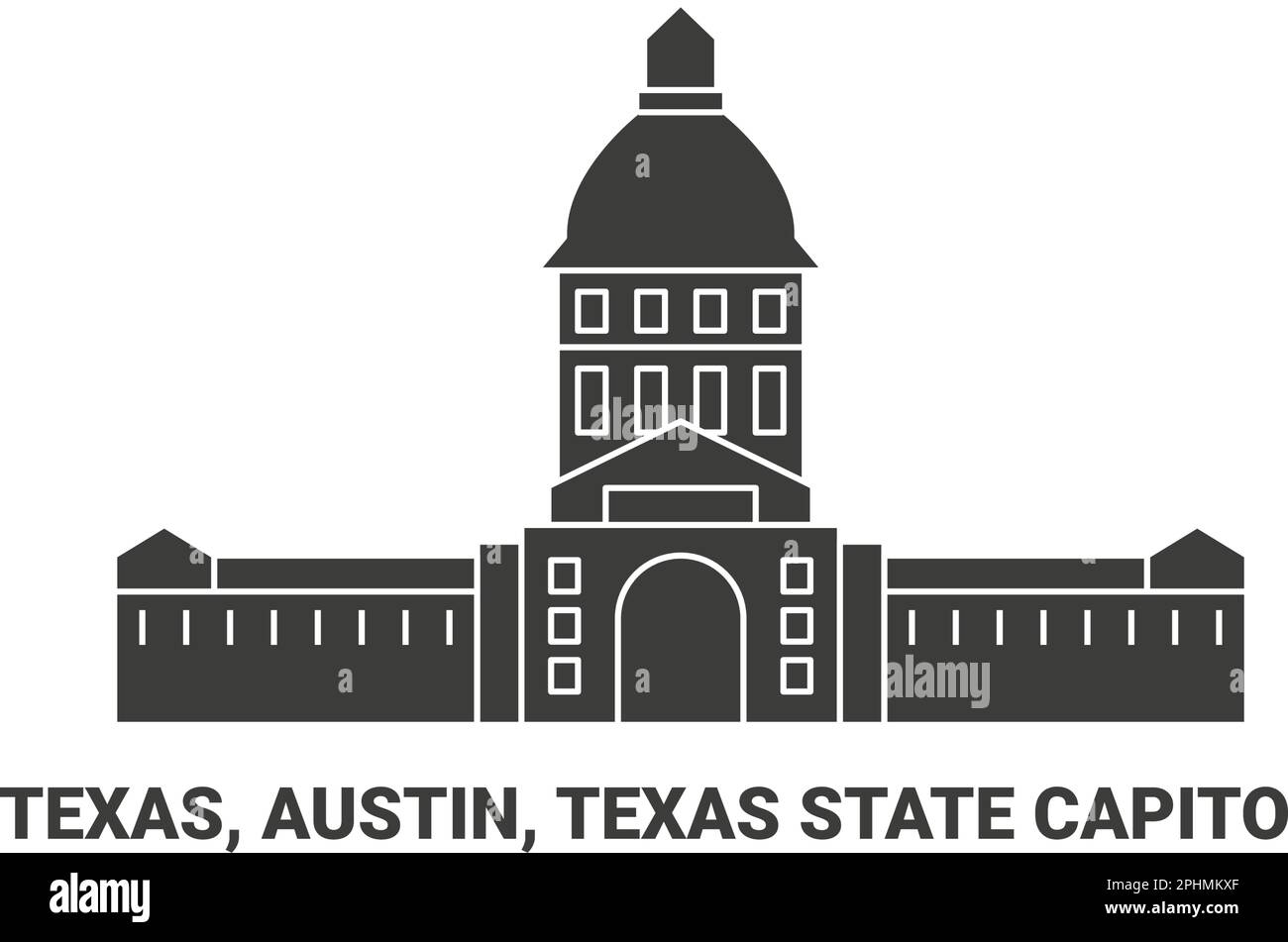 United States, Texas, Austin, Texas State Capitol, travel landmark vector illustration Stock Vector