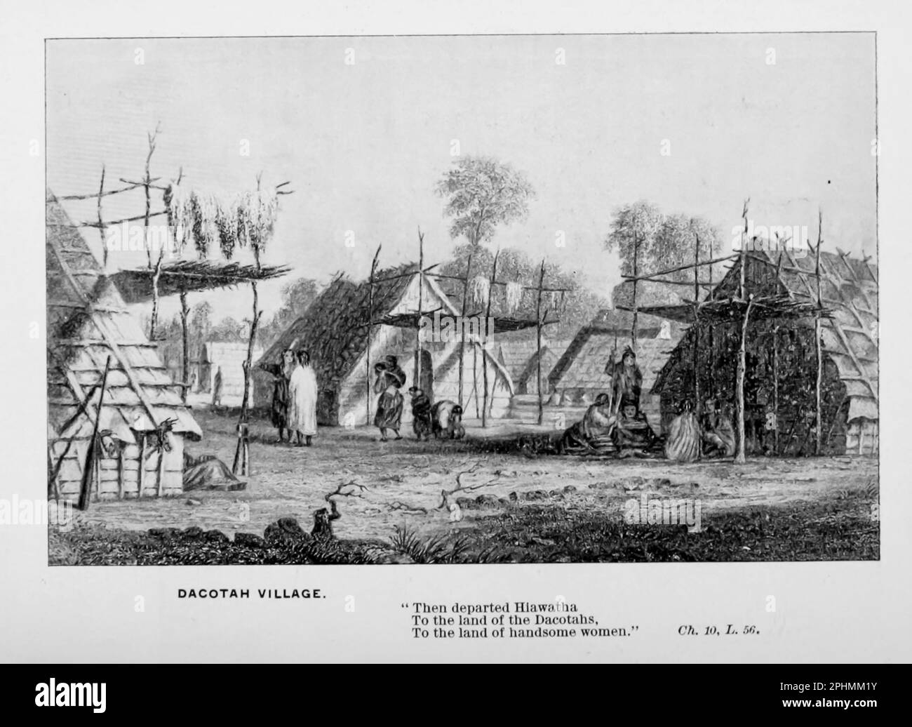 Dacotah Village from the book ' The Song of Hiawatha ' by Longfellow, Henry Wadsworth, 18071882