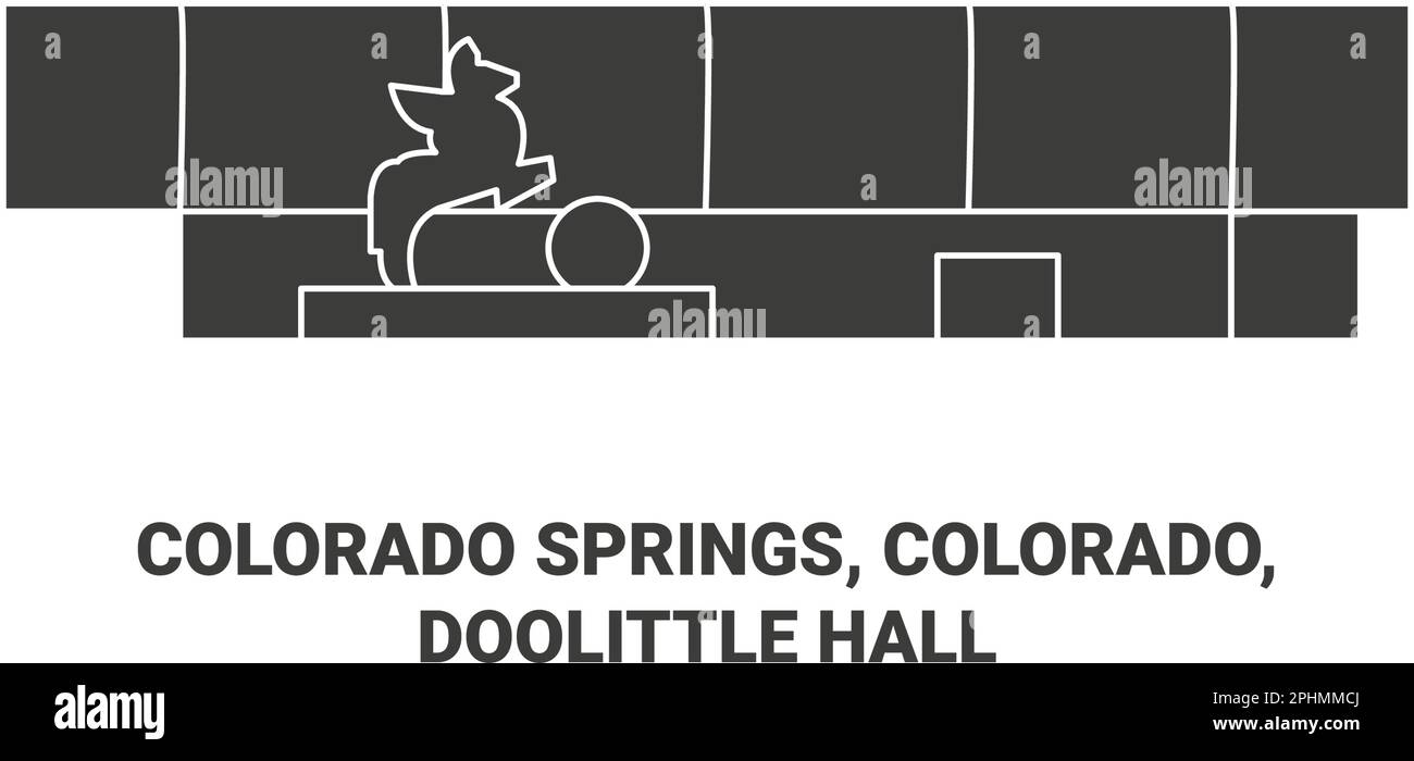 United States, Colorado Springs, Colorado, Doolittle Hall travel landmark vector illustration Stock Vector