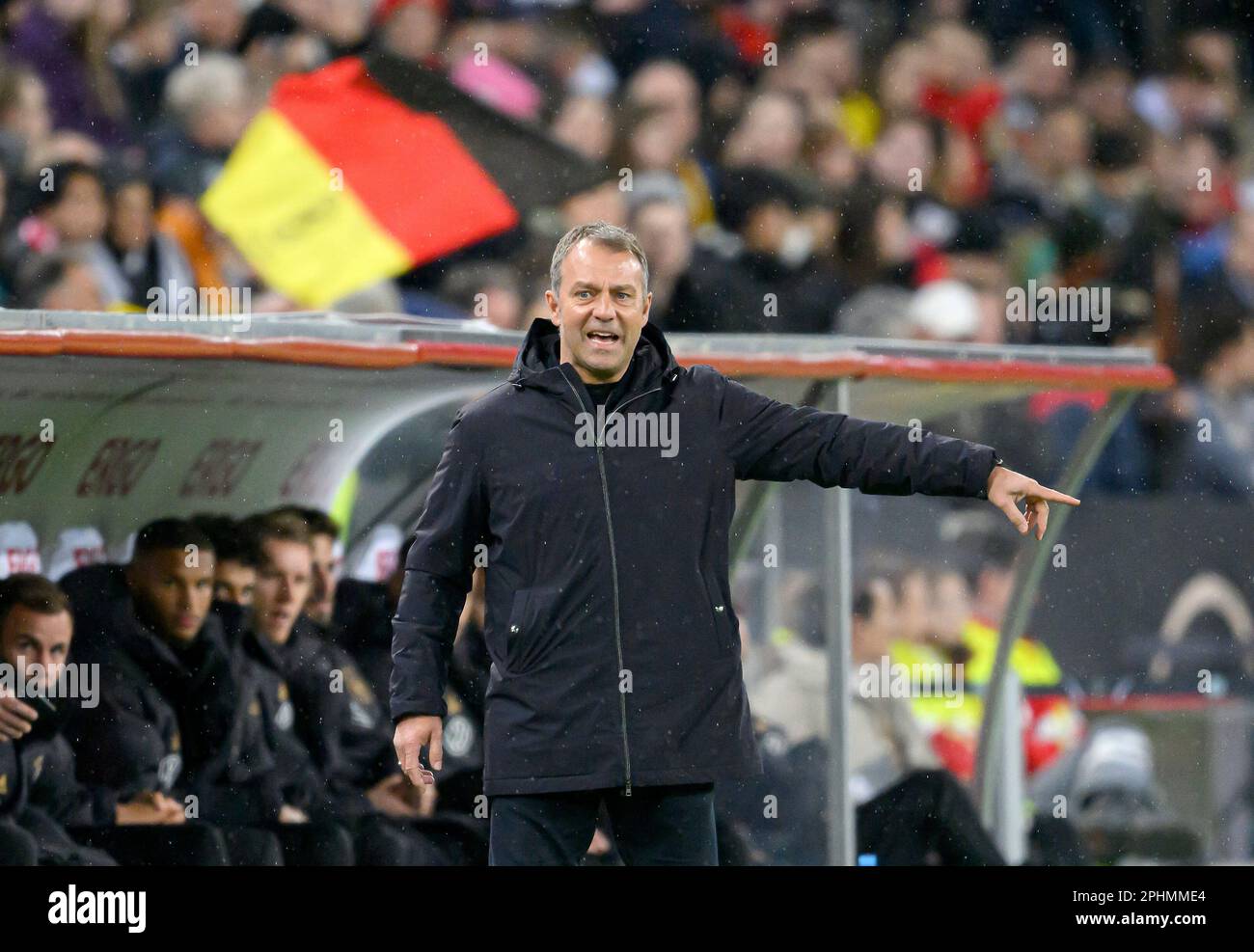 coach/Bundescoach Hans-Dieter "Hansi" FLICK (GER) gesture, gesture, soccer Laenderspiel, friendly match, Germany (GER) - Belgium (BEL) 2: 3, on March 28th, 2023 in Koeln/Germany. Stock Photo