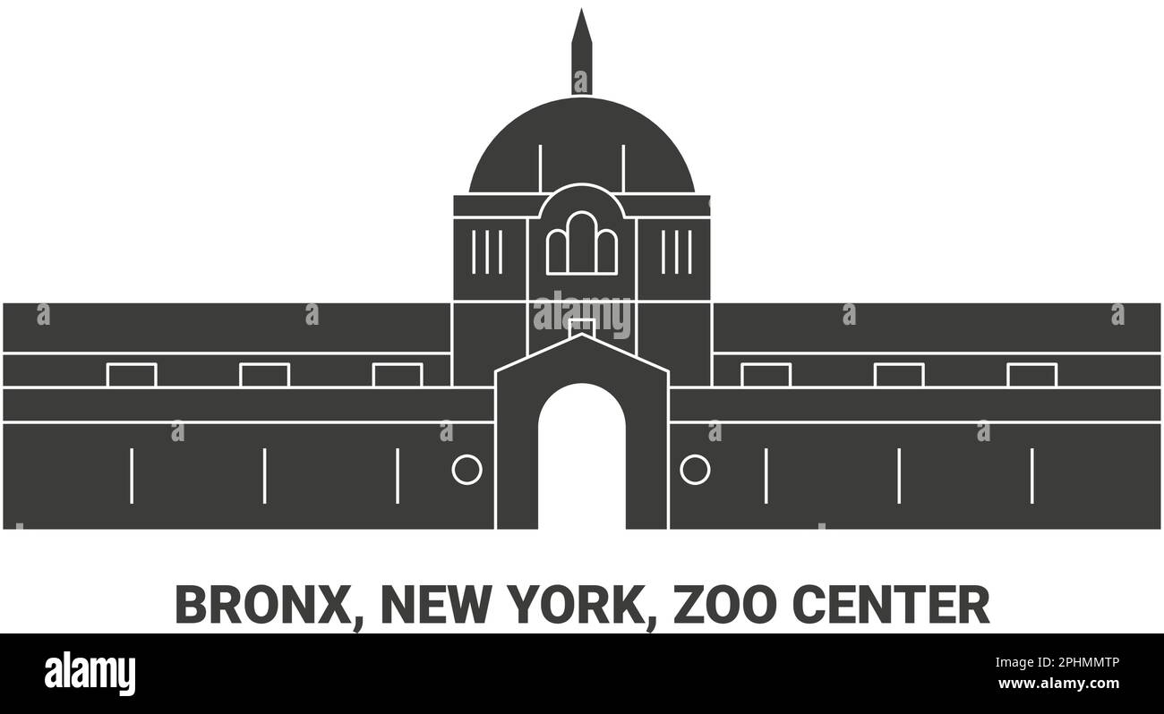 United States, Bronx, New York, Zoo Center, travel landmark vector illustration Stock Vector