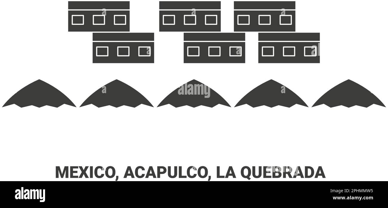 Mexico, Acapulco, La Quebrada, travel landmark vector illustration Stock Vector