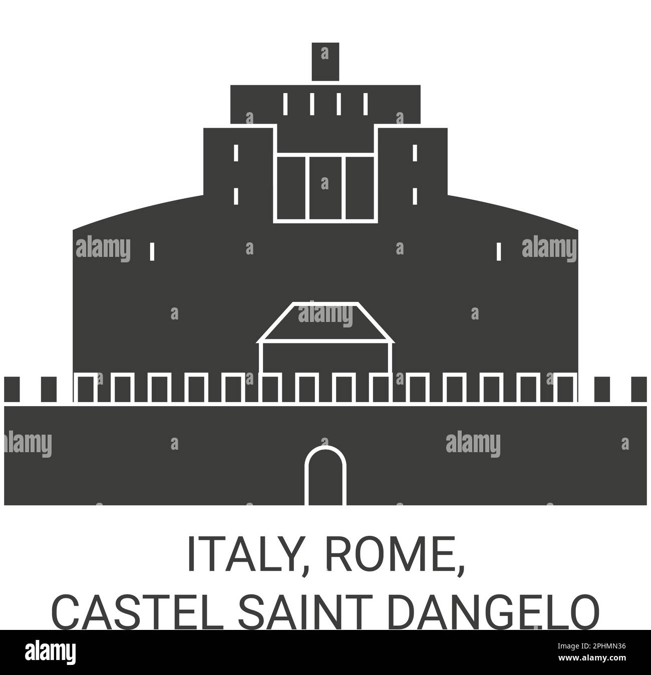 Italy, Rome, Castel Saint Dangelo travel landmark vector illustration Stock Vector
