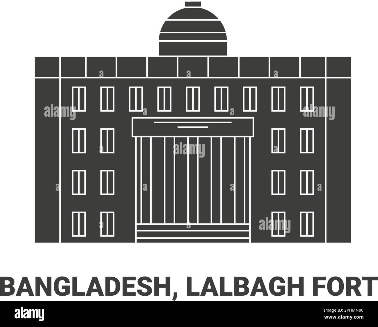 Bangladesh, Lalbagh Fort, travel landmark vector illustration Stock Vector