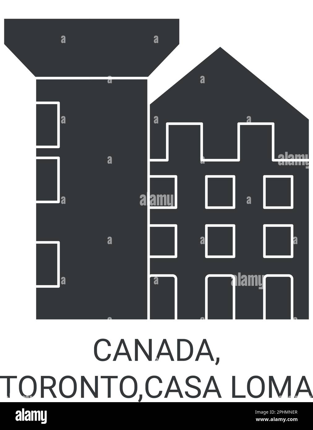 Canada, Toronto,Casa Loma travel landmark vector illustration Stock Vector
