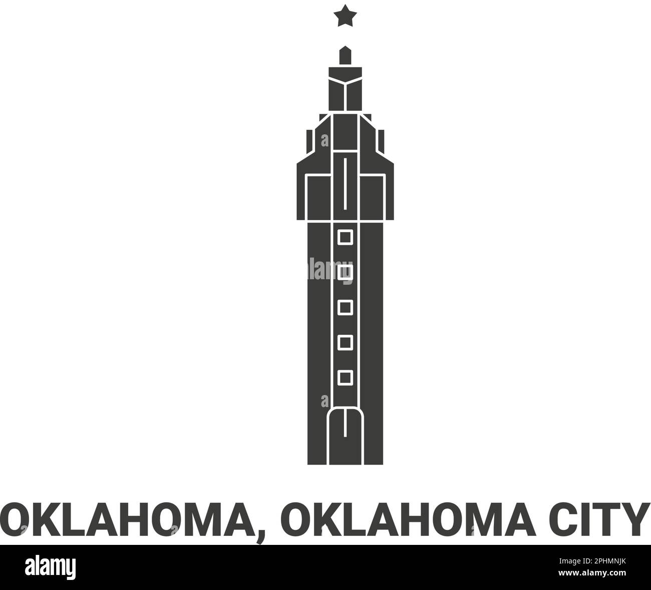 United States, Oklahoma, Oklahoma City travel landmark vector illustration Stock Vector