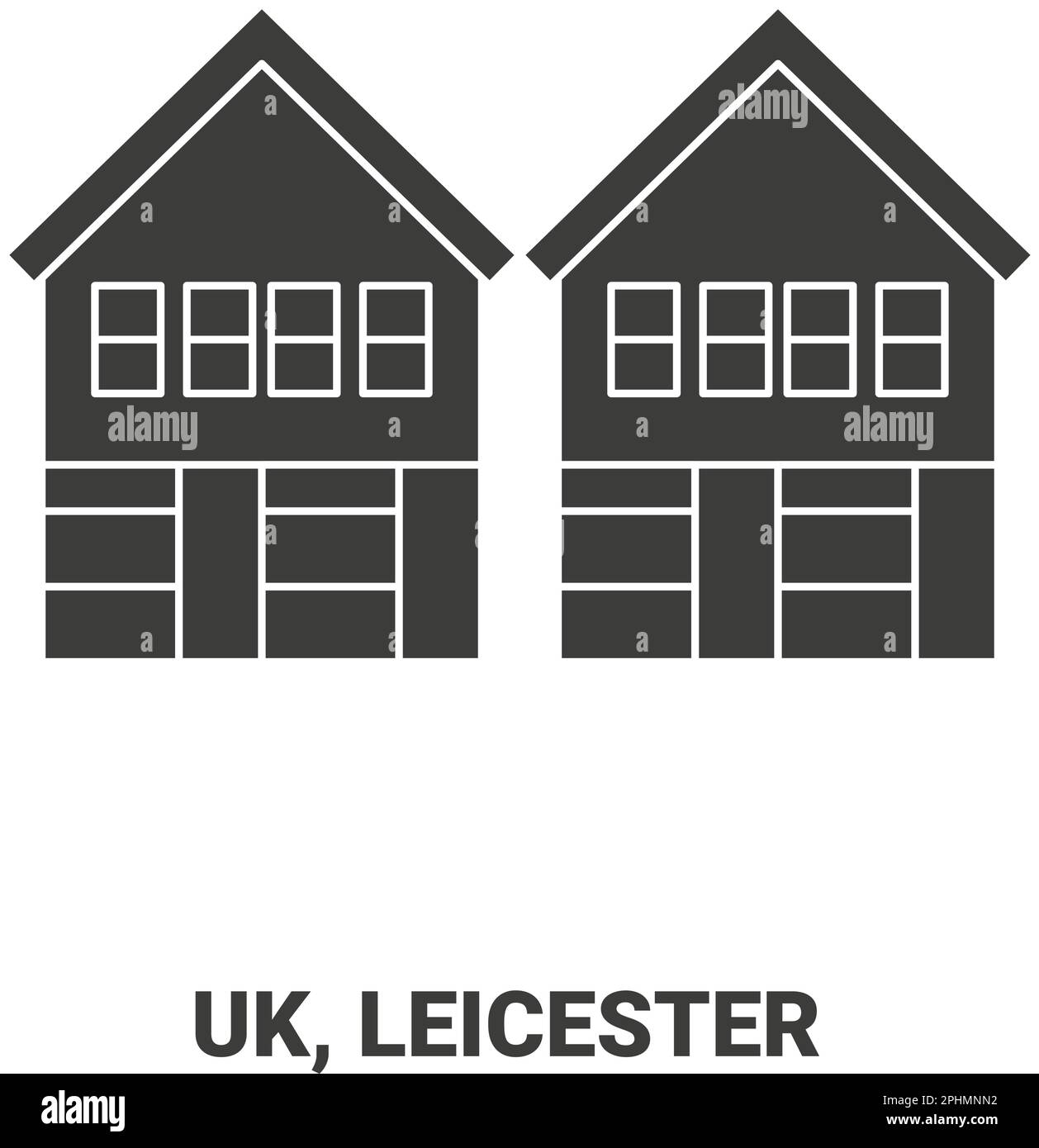 England, Leicester travel landmark vector illustration Stock Vector