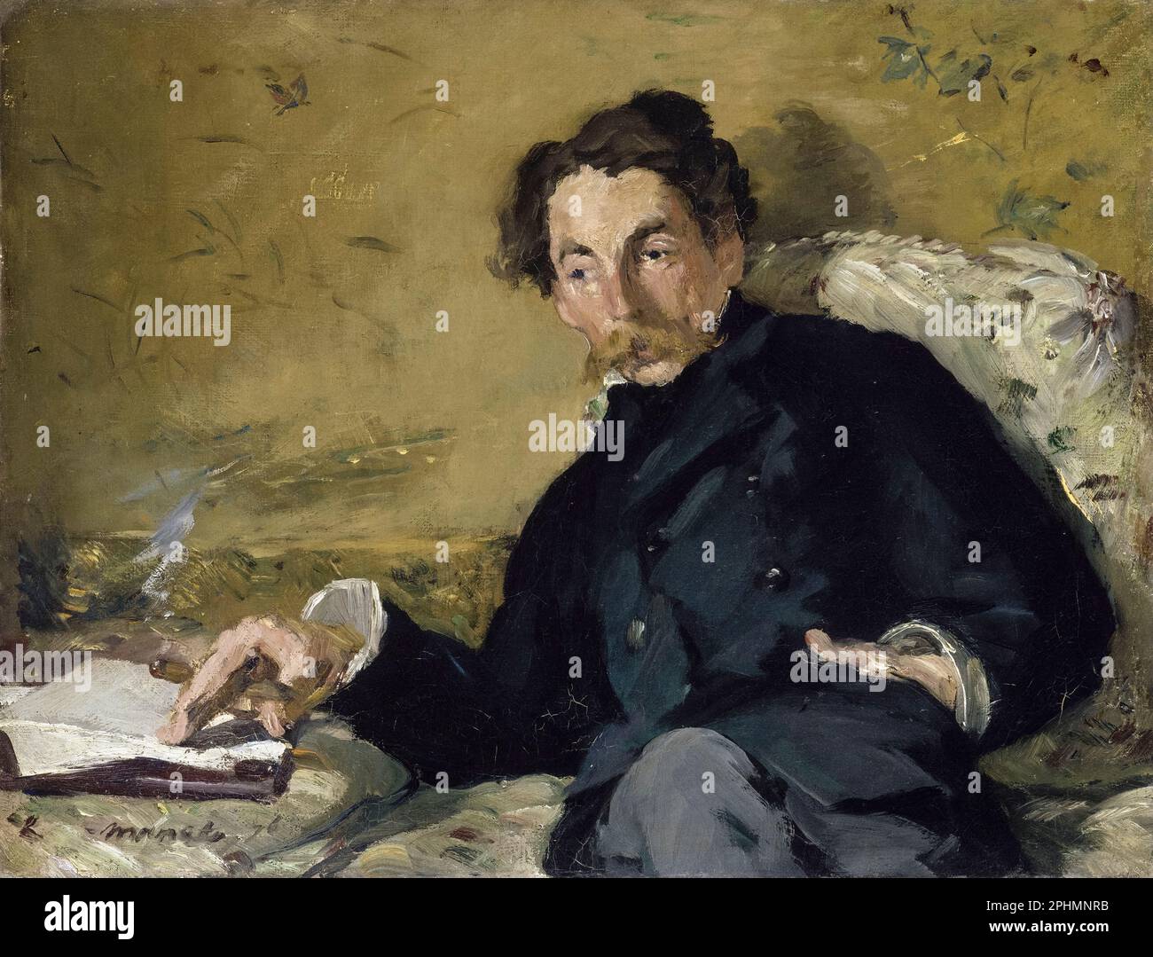 Stéphane Mallarmé (1842-1898), French Poet, portrait painting in oil on canvas by Edouard Manet, 1876 Stock Photo