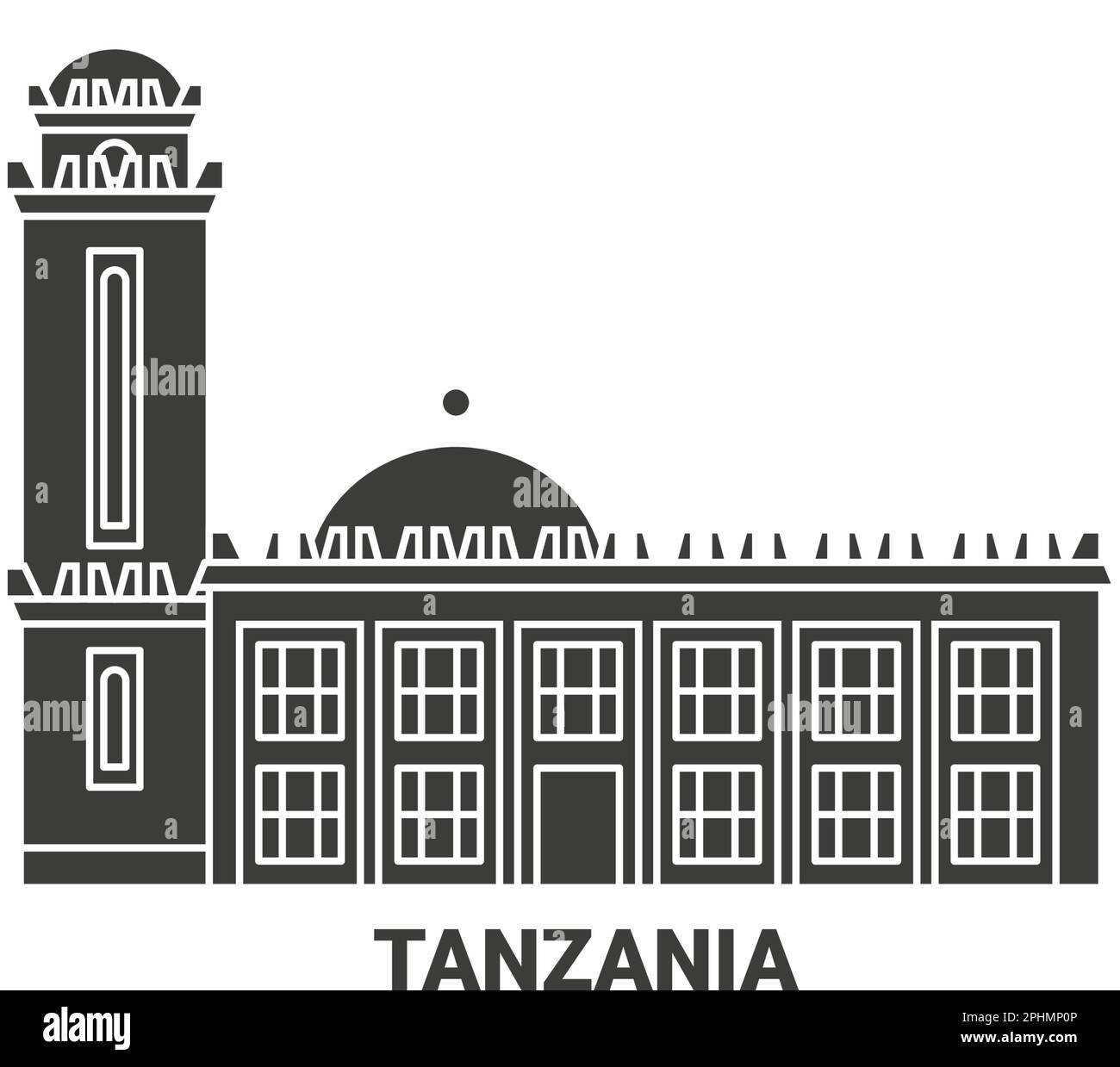 Tanzania travel landmark vector illustration Stock Vector