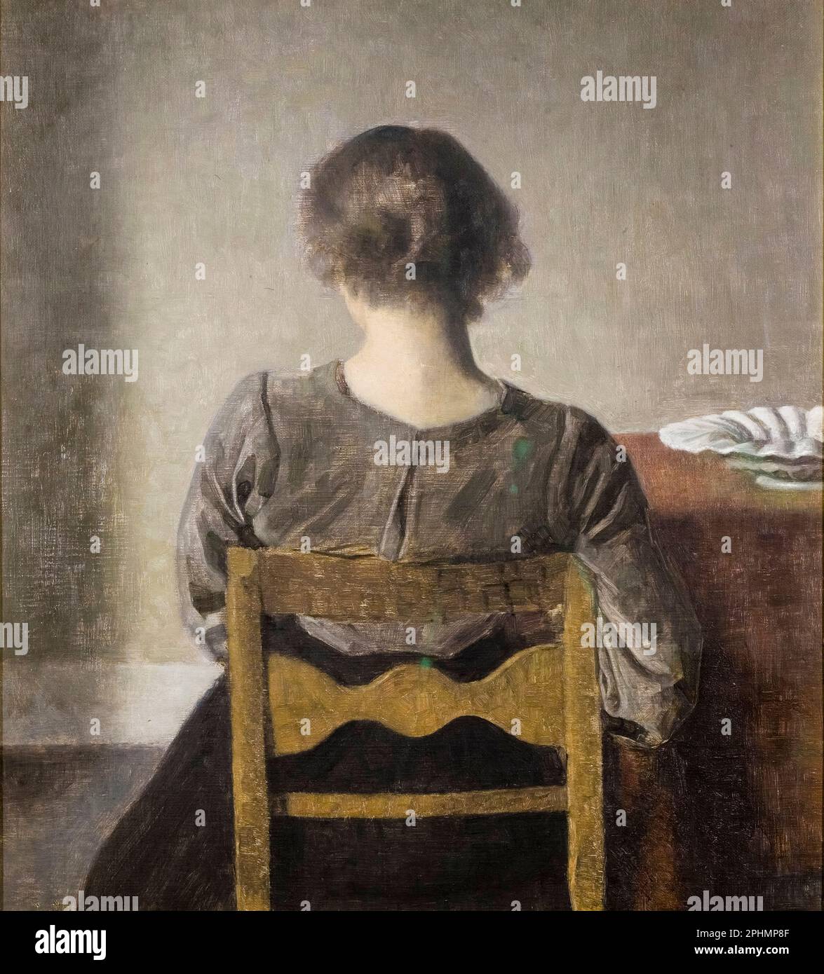 Vilhelm Hammershoi, Rest, painting in oil on canvas, 1905 Stock Photo