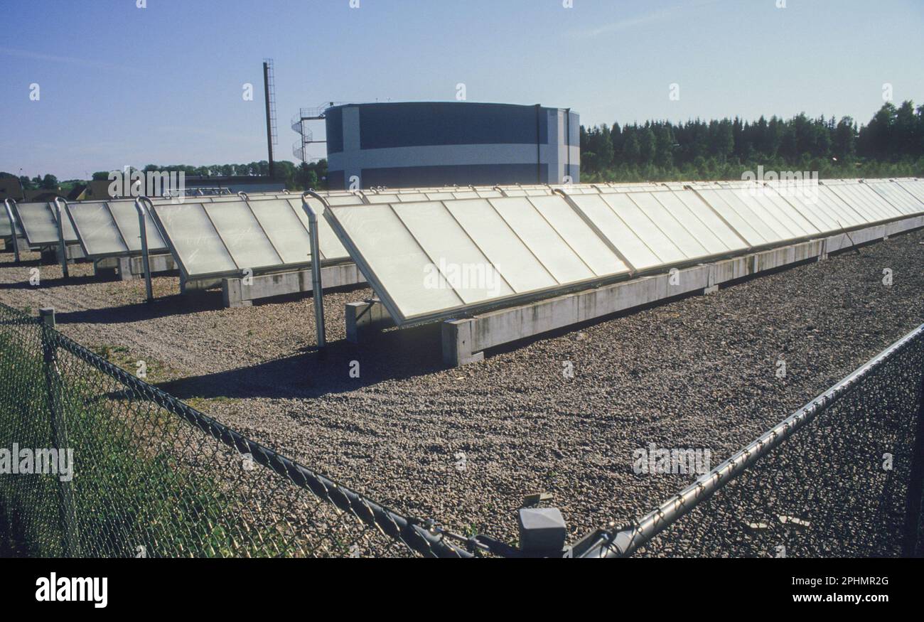 SOLAR PANEL´S pak outside Falkenberg on Swedens west coast Stock Photo