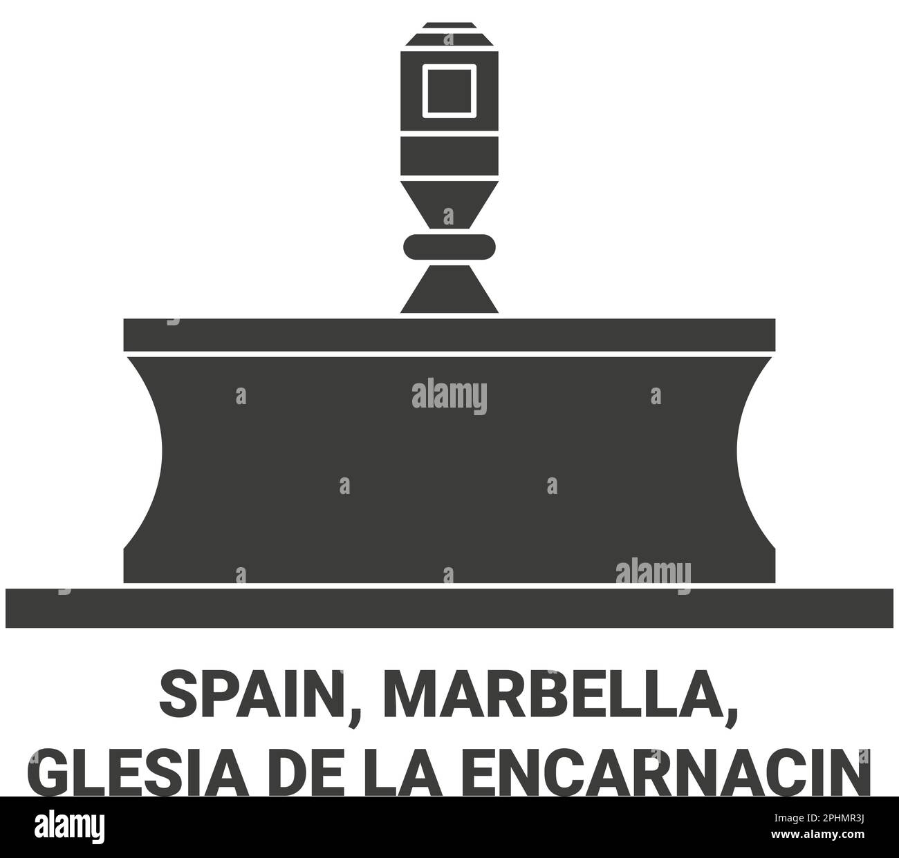 Spain, Marbella, Glesia De La Encarnacin travel landmark vector illustration Stock Vector