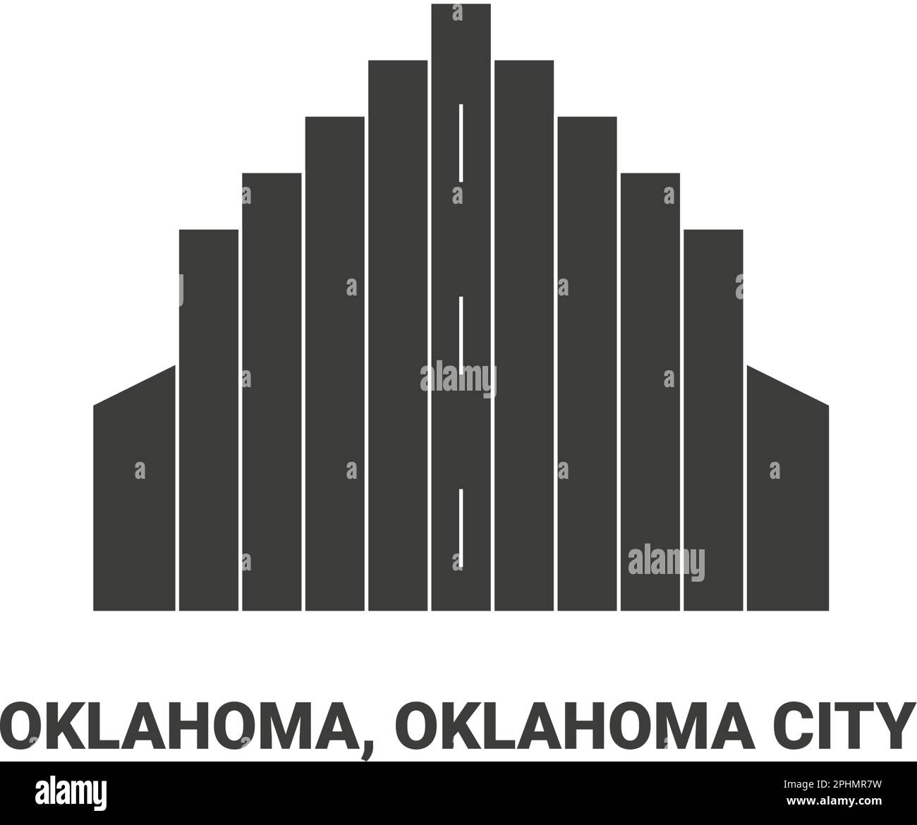 United States, Oklahoma City travel landmark vector illustration Stock Vector