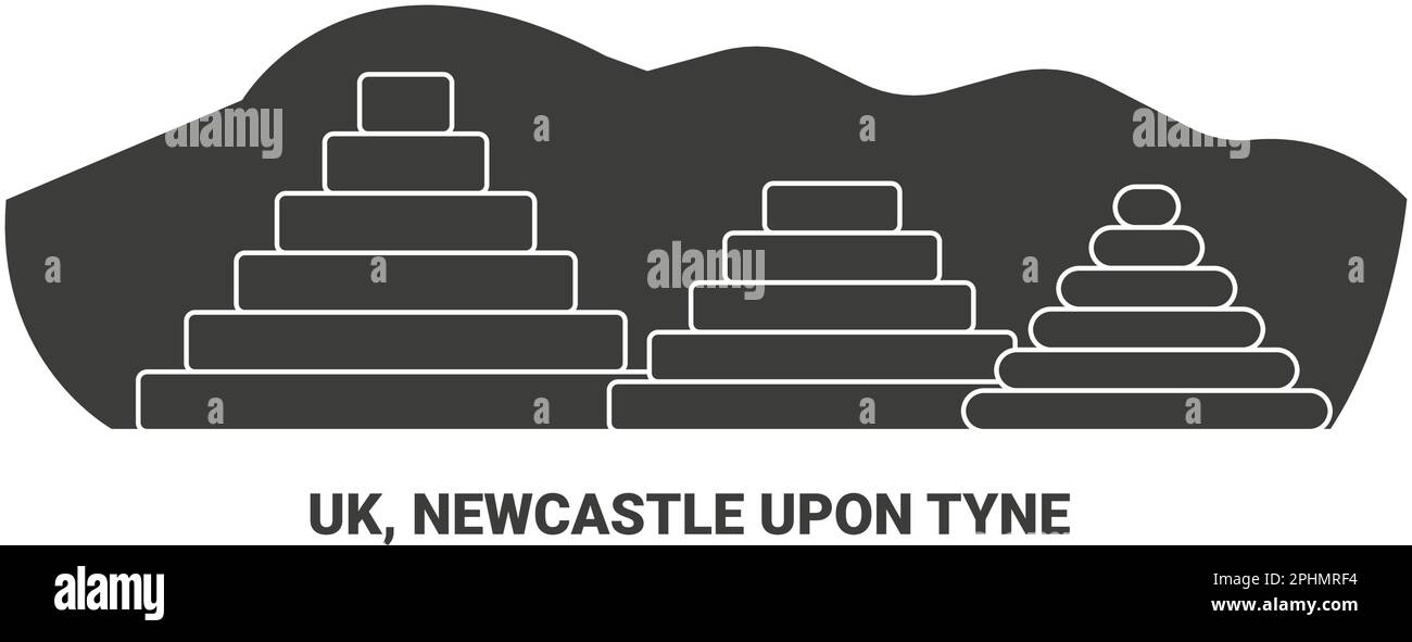 England, Newcastle Upon Tyne travel landmark vector illustration Stock Vector