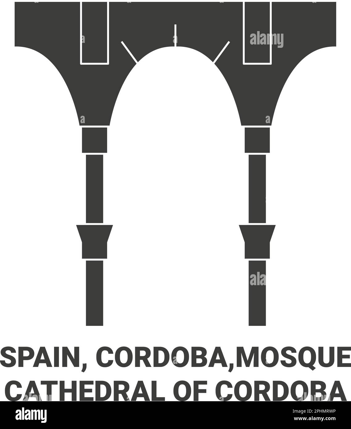 Spain, Cordoba,Mosquecathedral Of Cordoba travel landmark vector illustration Stock Vector