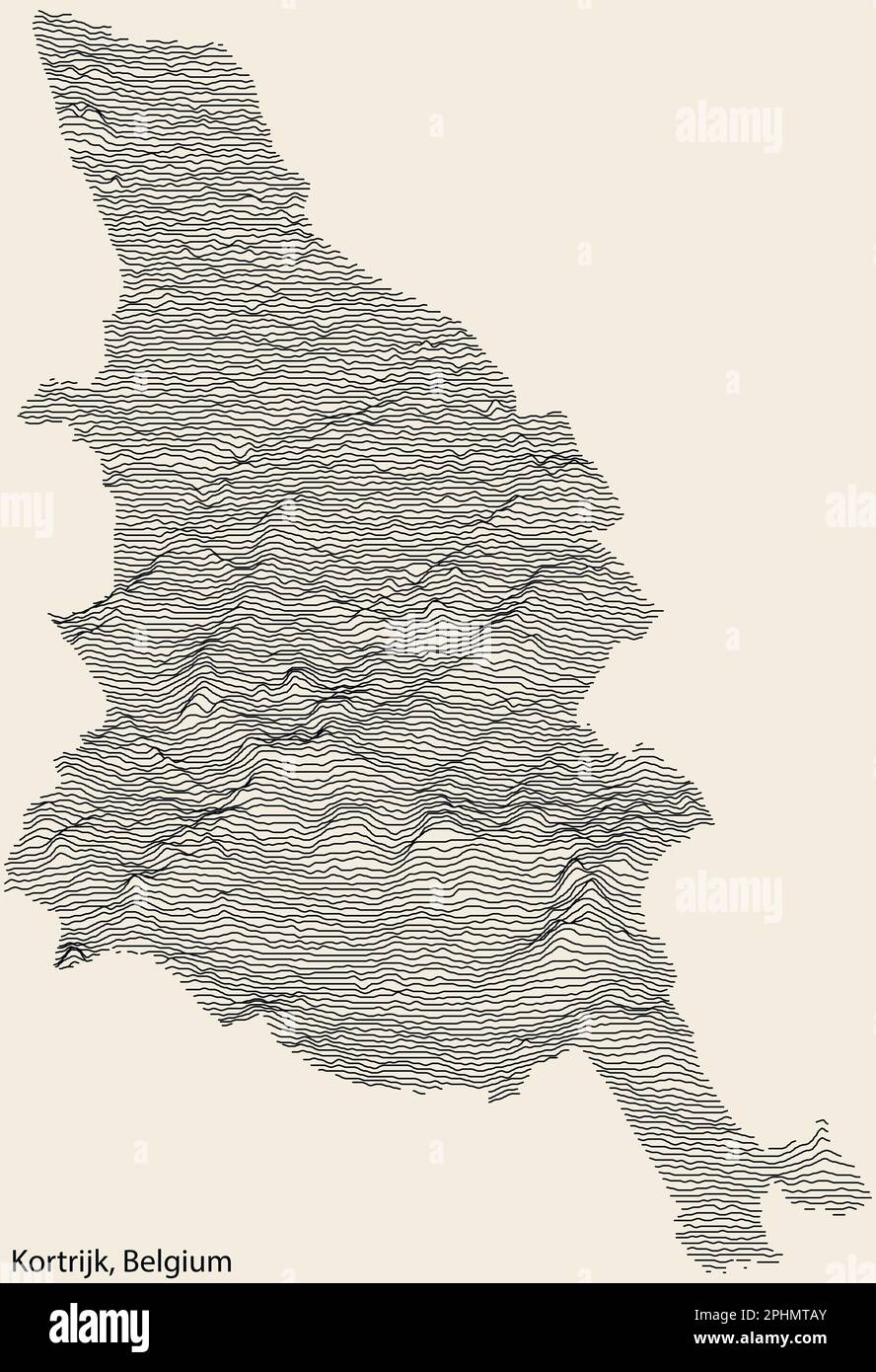 Topographic relief map of KORTRIJK, BELGIUM Stock Vector Image & Art