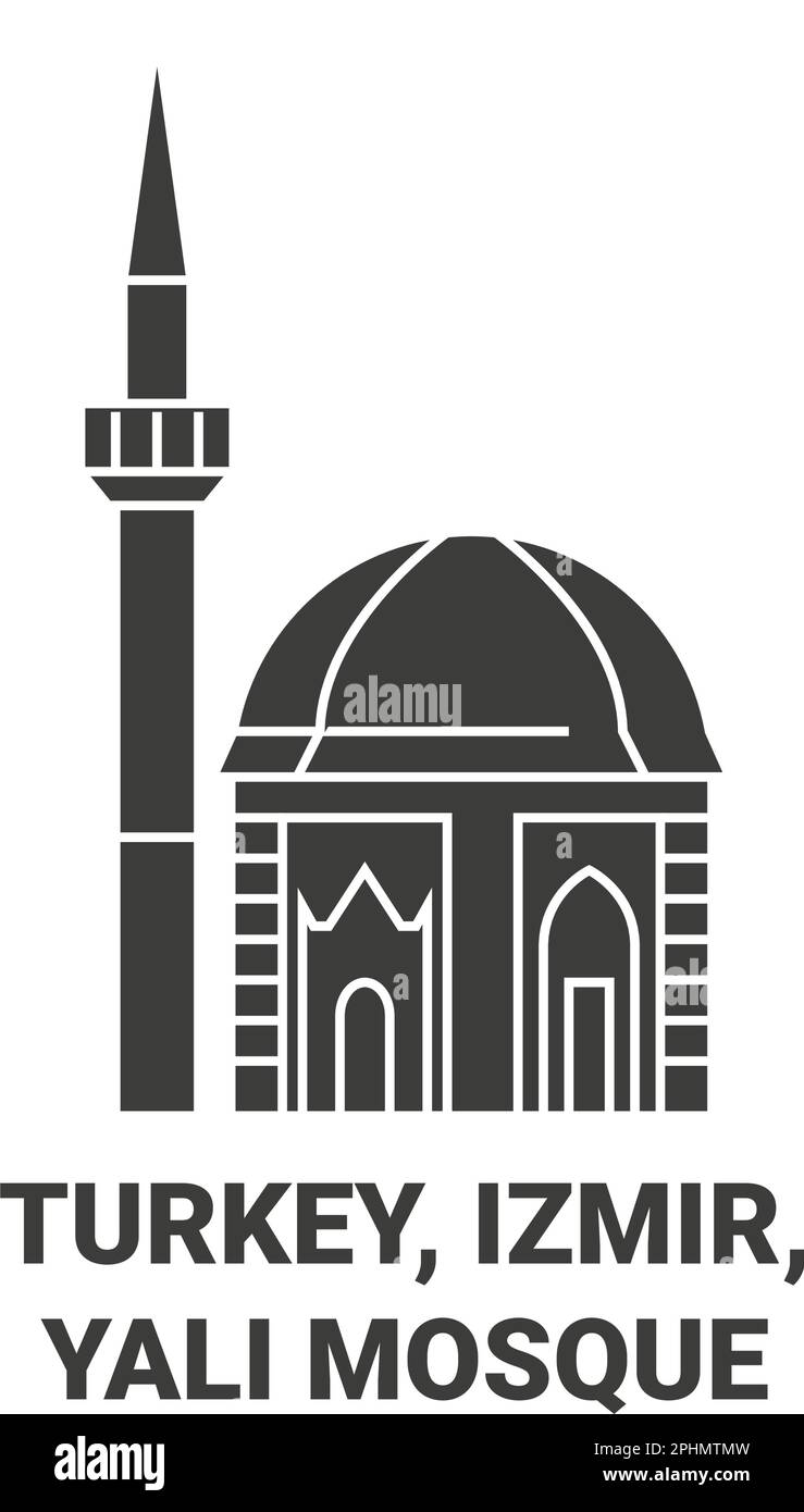 Turkey, Izmir, Yali Mosque travel landmark vector illustration Stock Vector