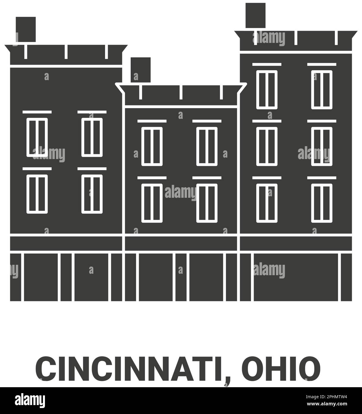 United States, Cincinnati, Ohio travel landmark vector illustration Stock Vector