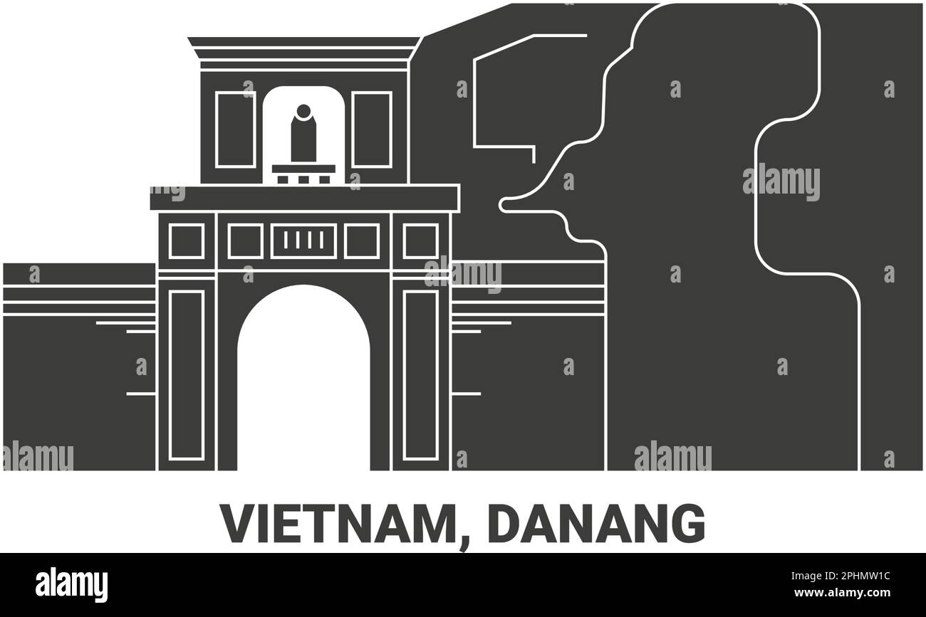Vietnam, Danang, M, Sn travel landmark vector illustration Stock Vector