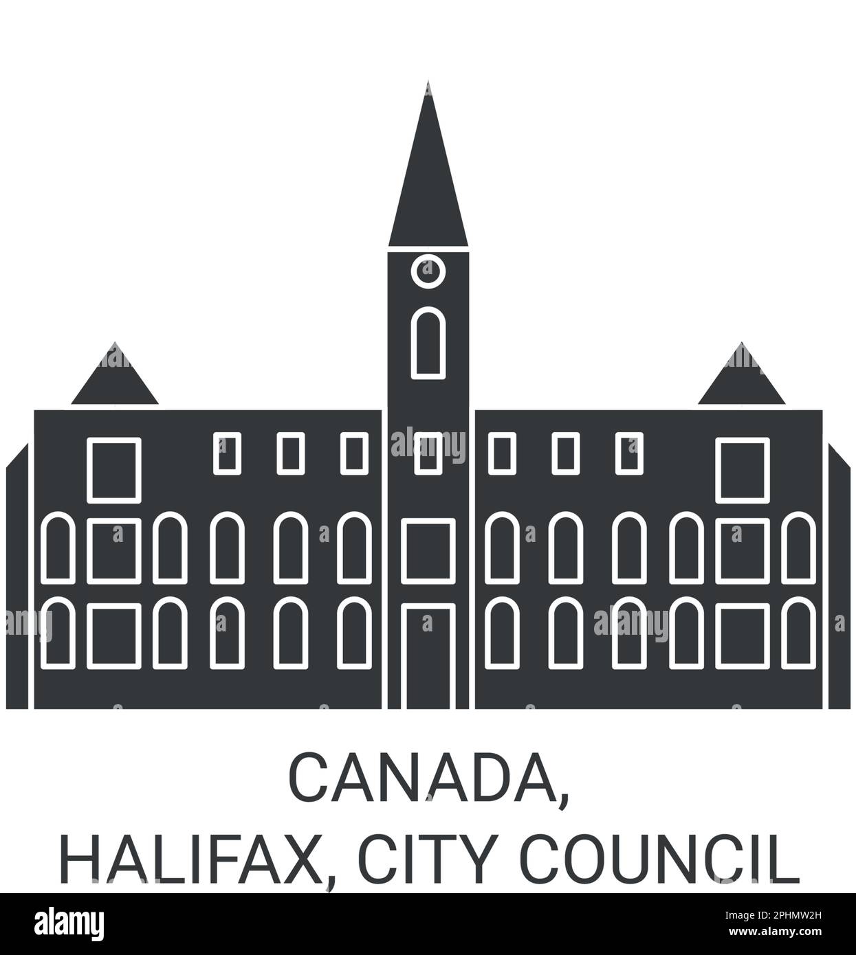 Canada, Halifax, City Council travel landmark vector illustration Stock Vector