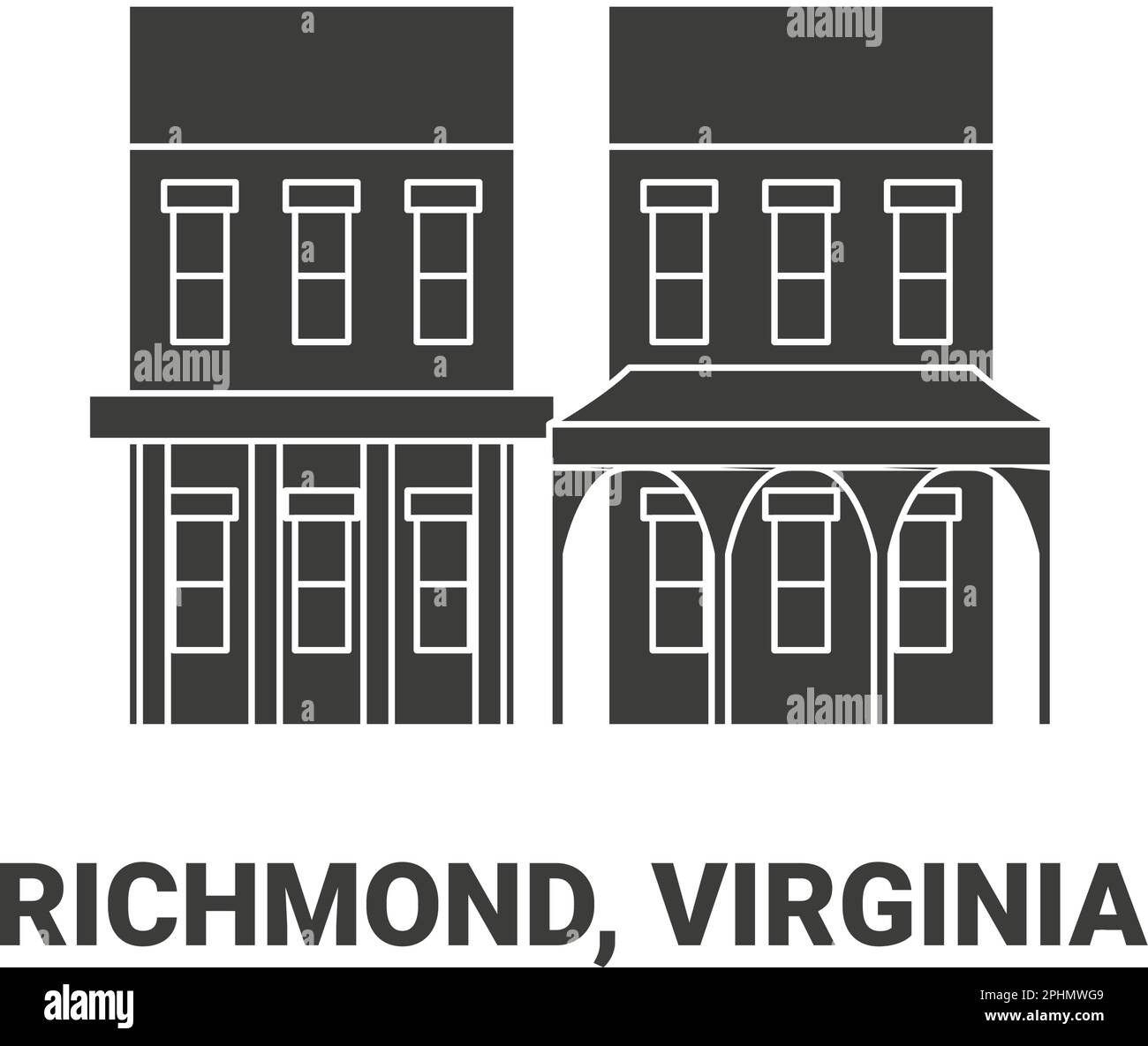 United States, Richmond, Virginia travel landmark vector illustration Stock Vector