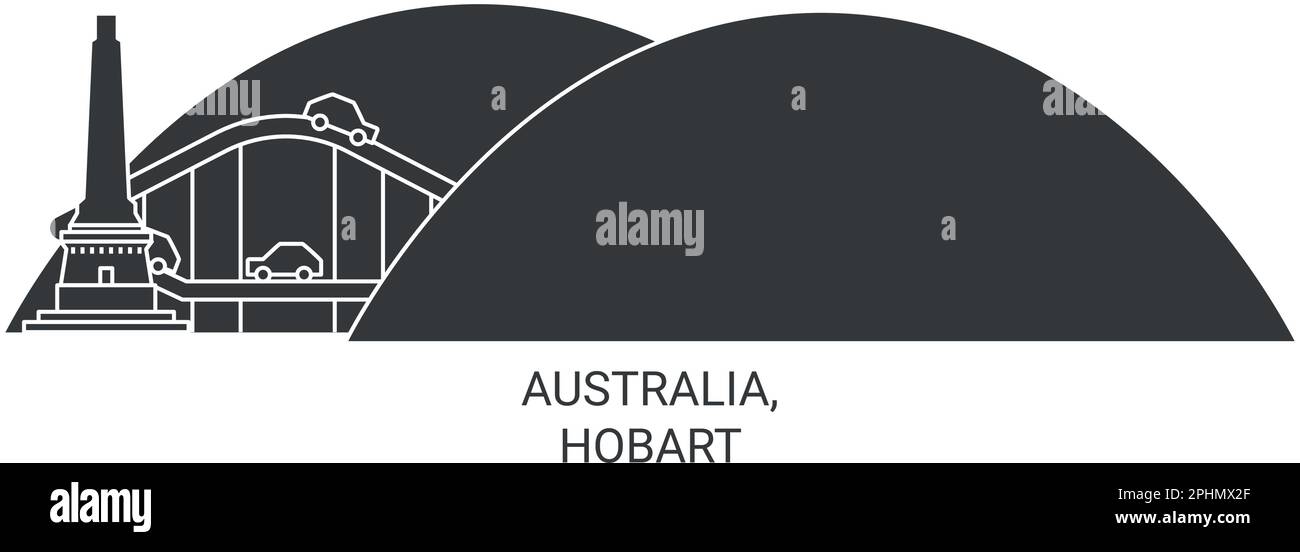 Australia, Hobart travel landmark vector illustration Stock Vector