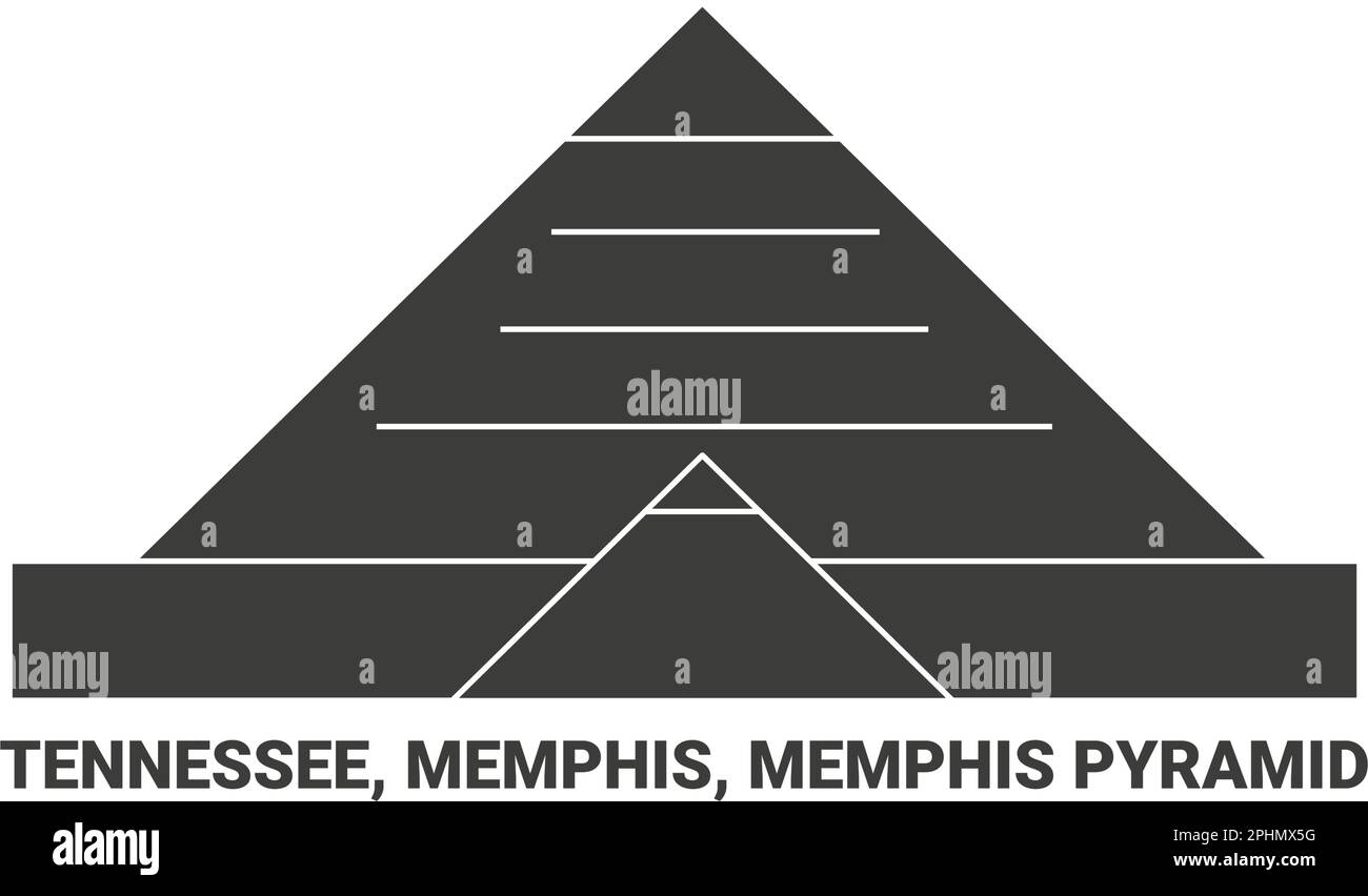 United States, Tennessee, Memphis, Memphis Pyramid, travel landmark vector illustration Stock Vector